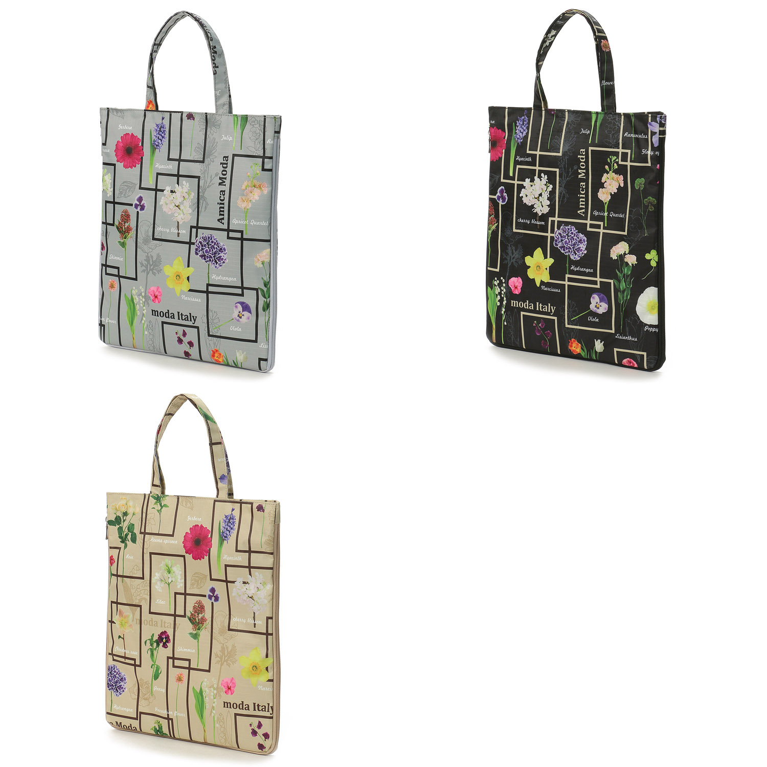 【エトワール別注柄】レクタングルフラワーA4拡張縦型バッグ