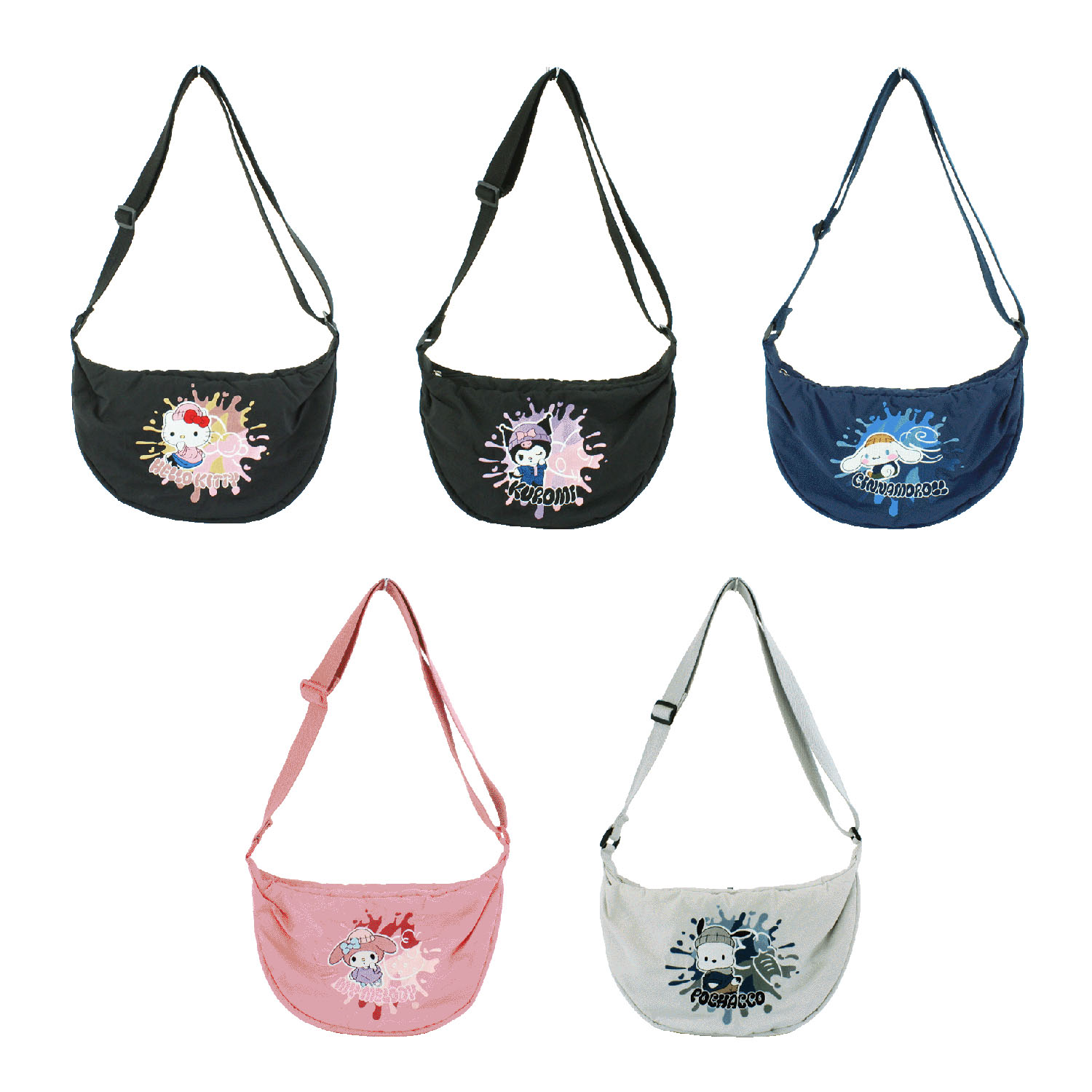 サンリオキャラクターズ刺繍ラウンドショルダーバッグ