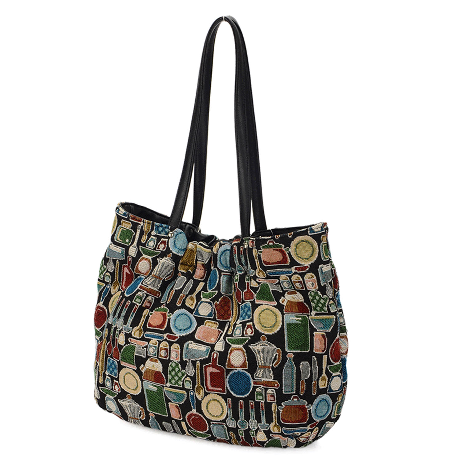 キッチン柄ゴブラン丸型トートバッグ - 画像3