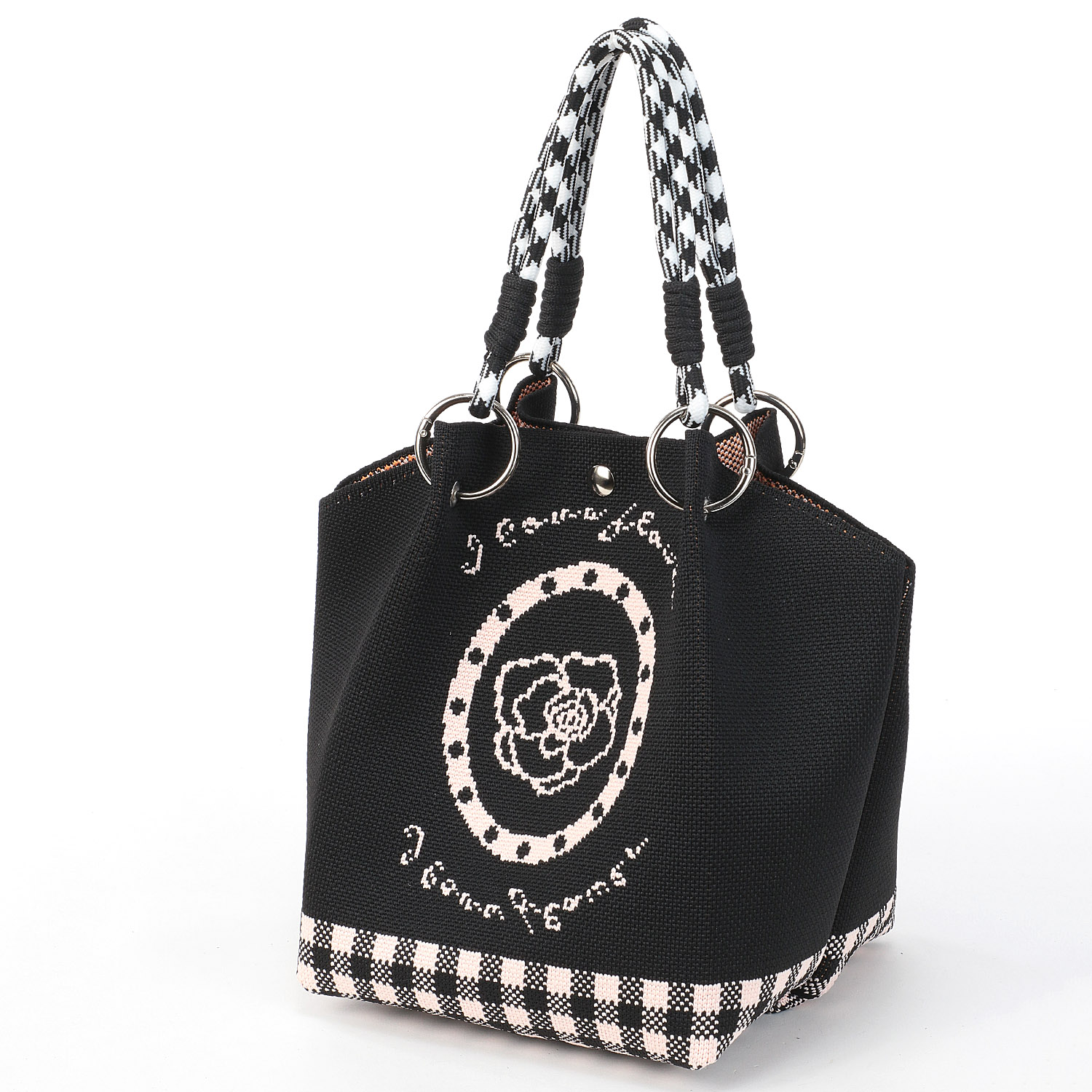 ローズ柄パラロープニットバッグ - 画像3