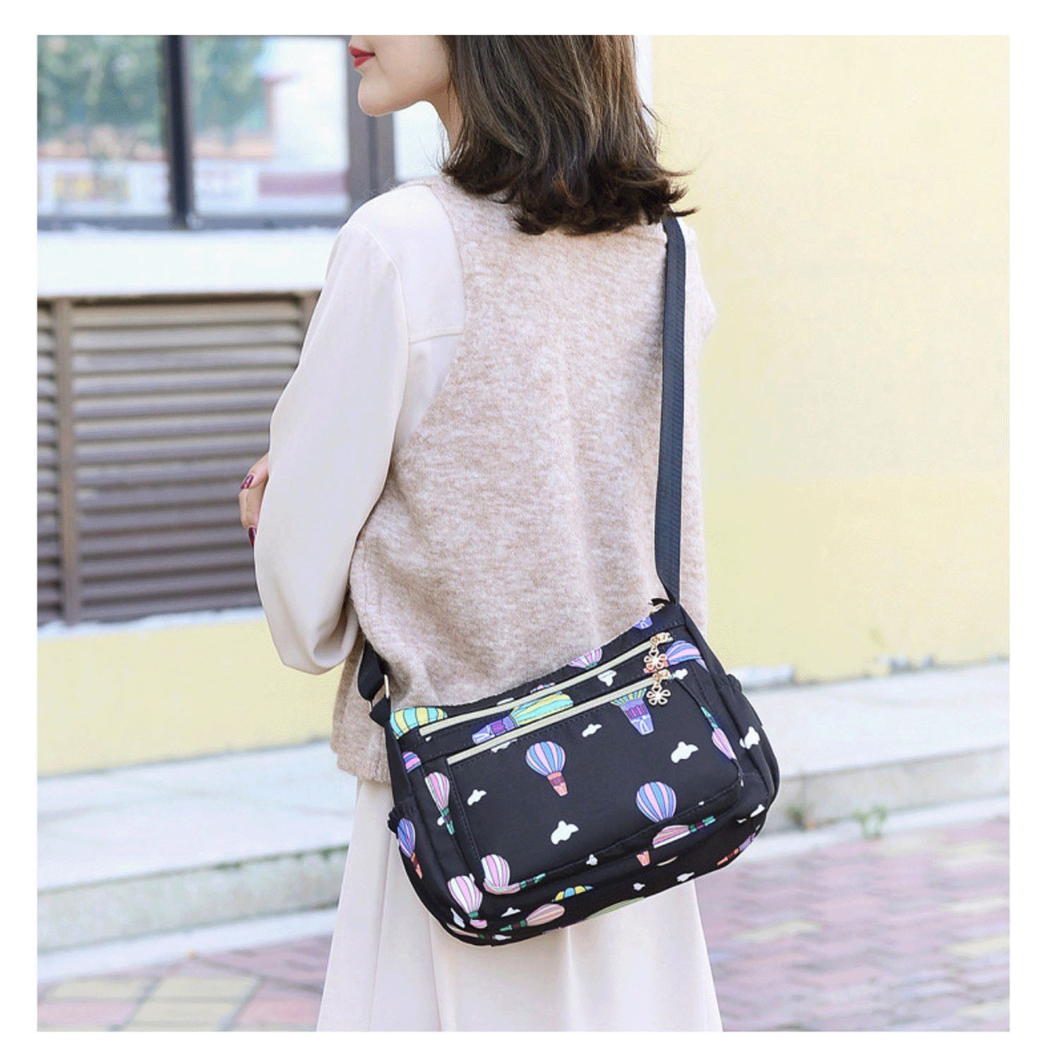 気球柄ショルダーバッグ