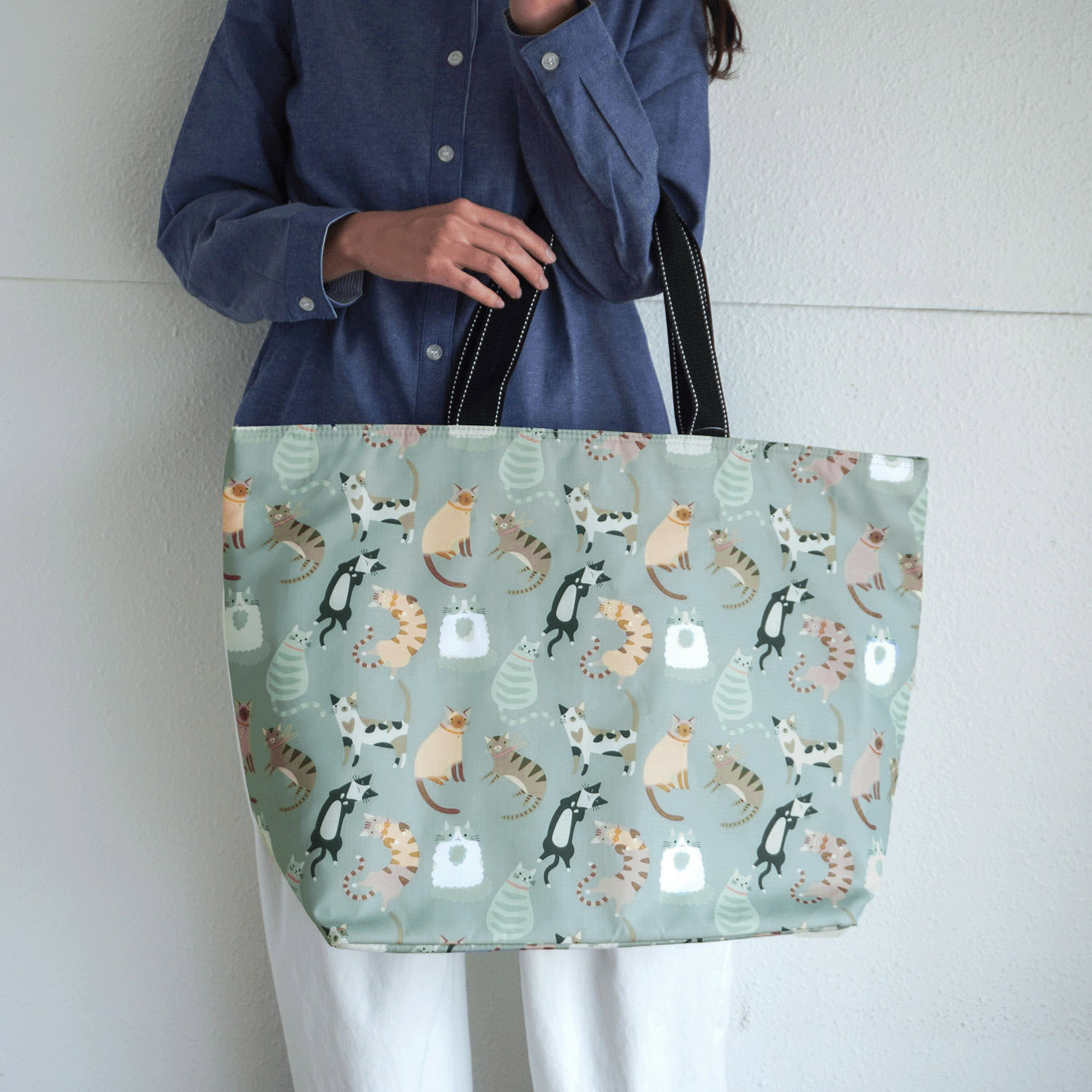 【エトワール別注柄】保冷色々猫柄ビッグトートバッグ - 画像2