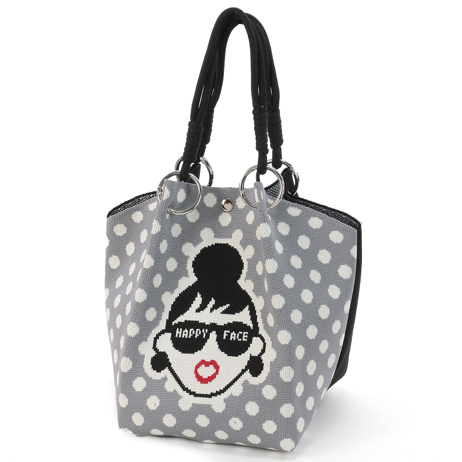 HAPPY FACE ミニニットバッグ ドット柄 - 画像2