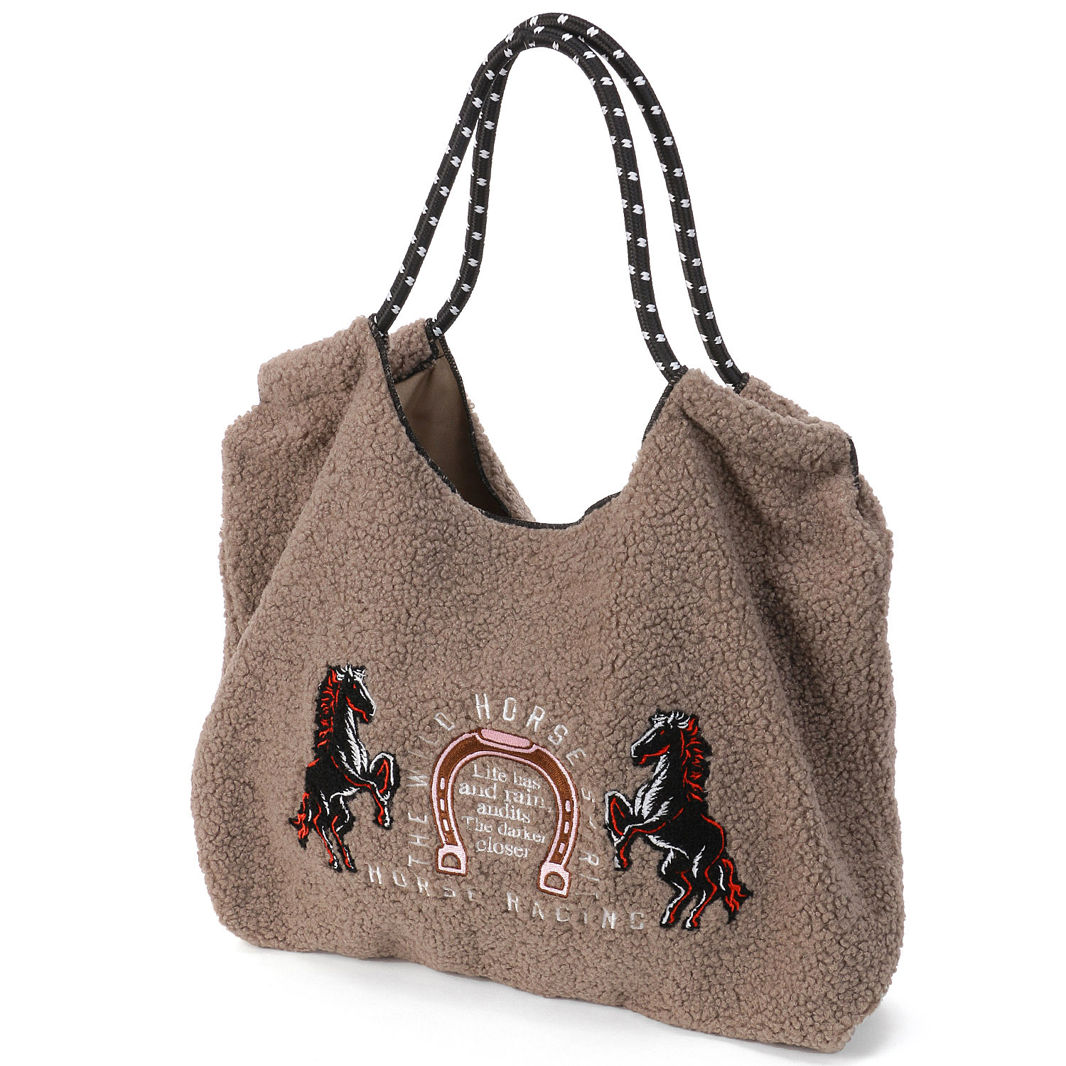 馬柄ボアロープハンドルトートバッグ - 画像3