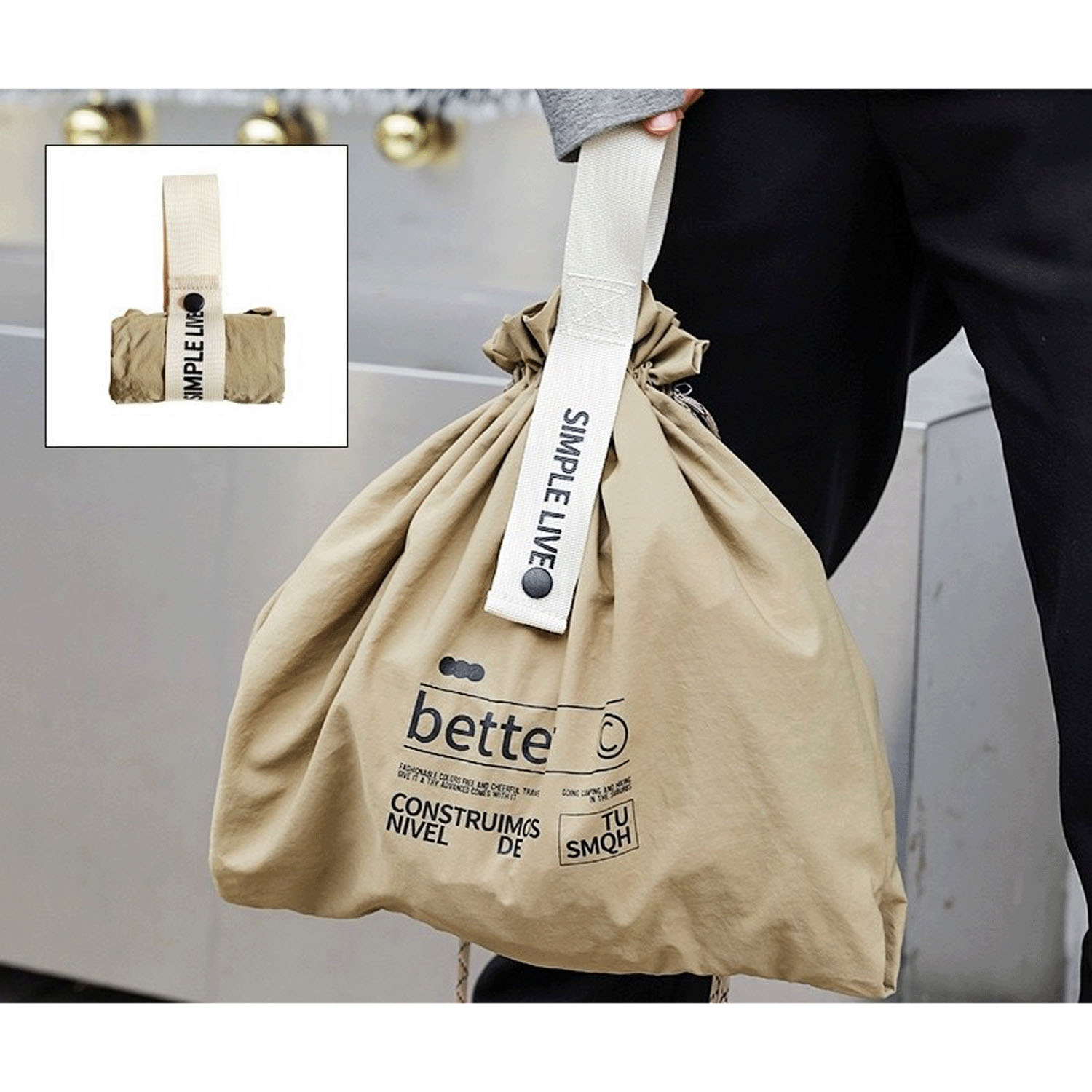 巾着ワンハンドルバッグ - 画像5