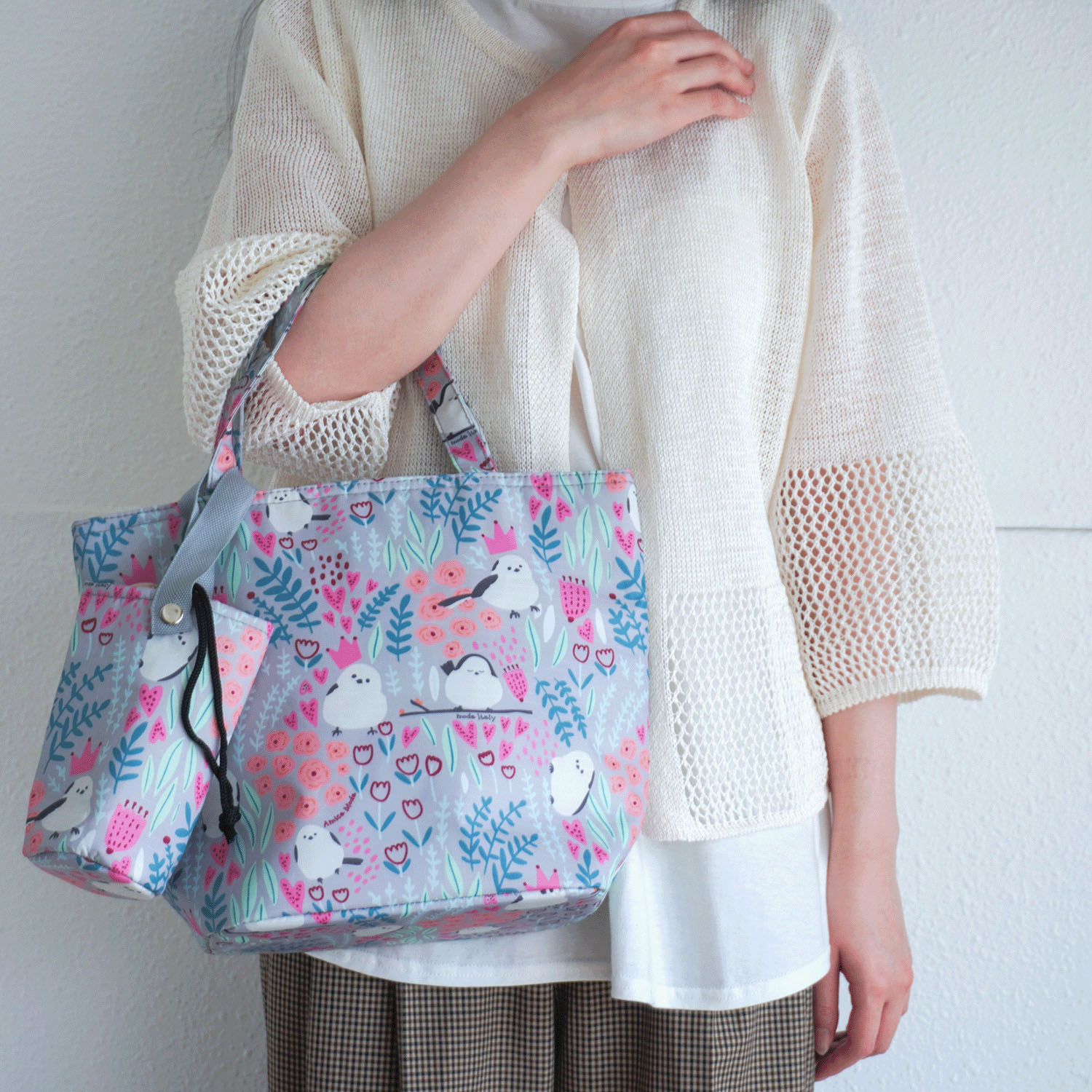 【エトワール別注柄】シマエナガ保冷ボトル付バッグ