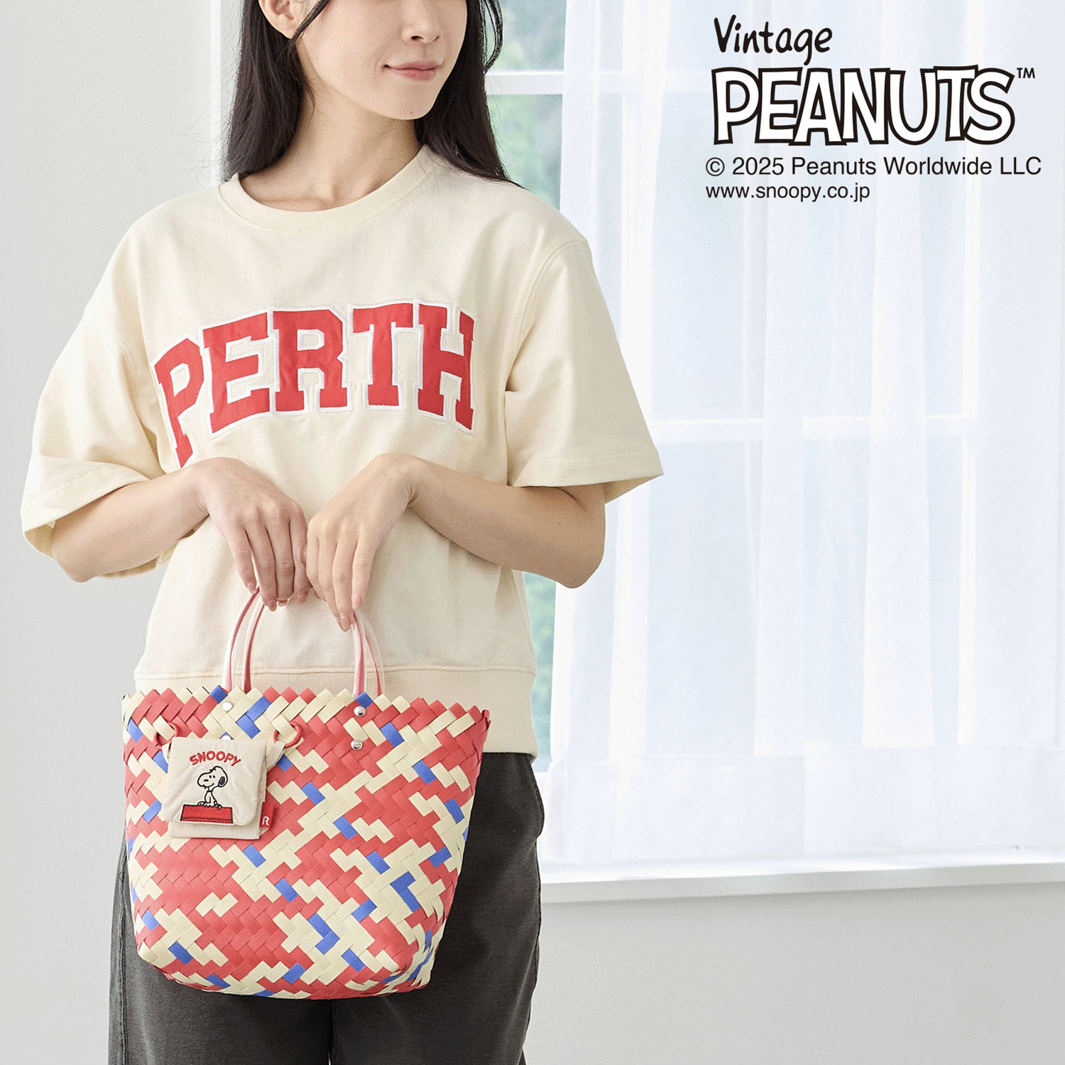 PEANUTS スヌーピーバスケットバッグ - 画像1