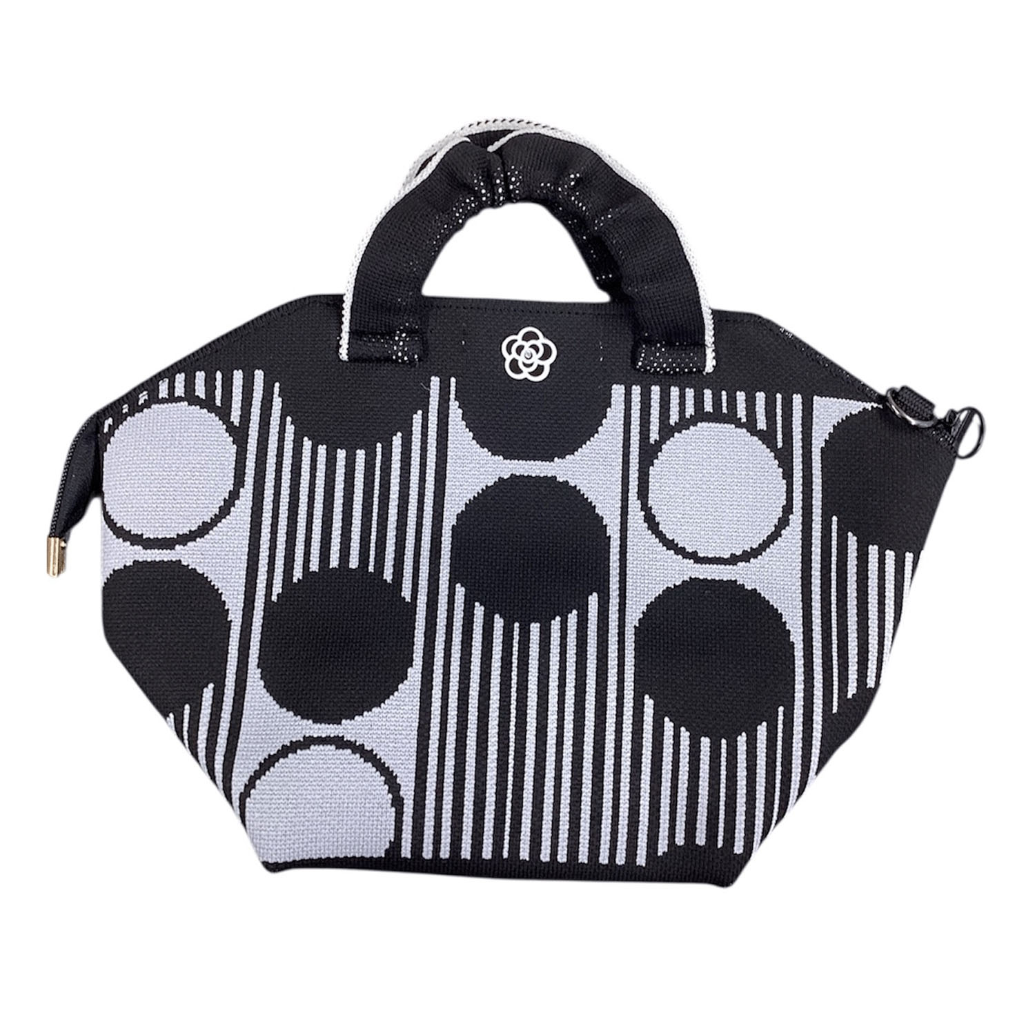 柄物ニットカメリアパーツ付き2WAYバッグ - 画像7