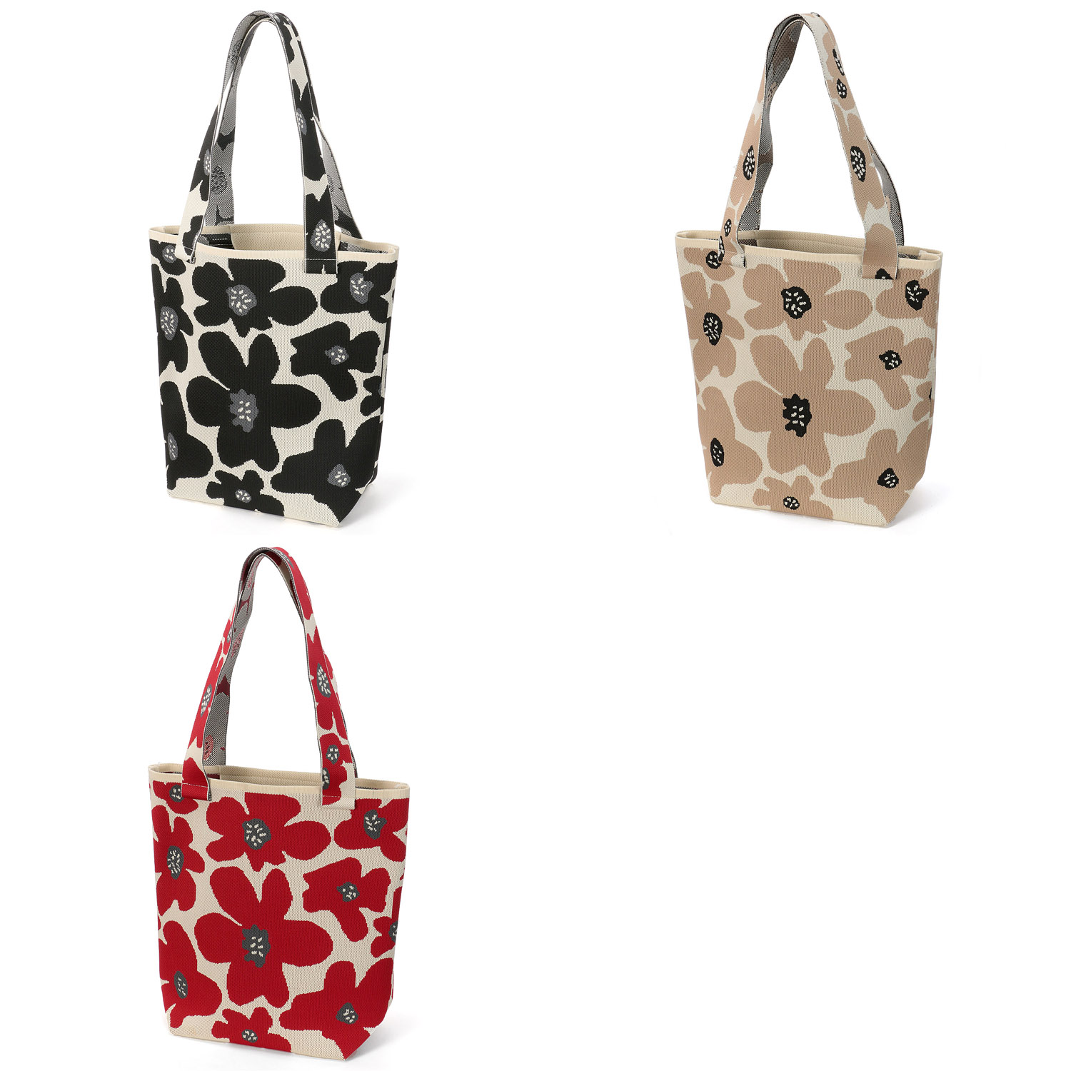 【エトワール別注柄】北欧花柄ニットトートバッグ - 画像1