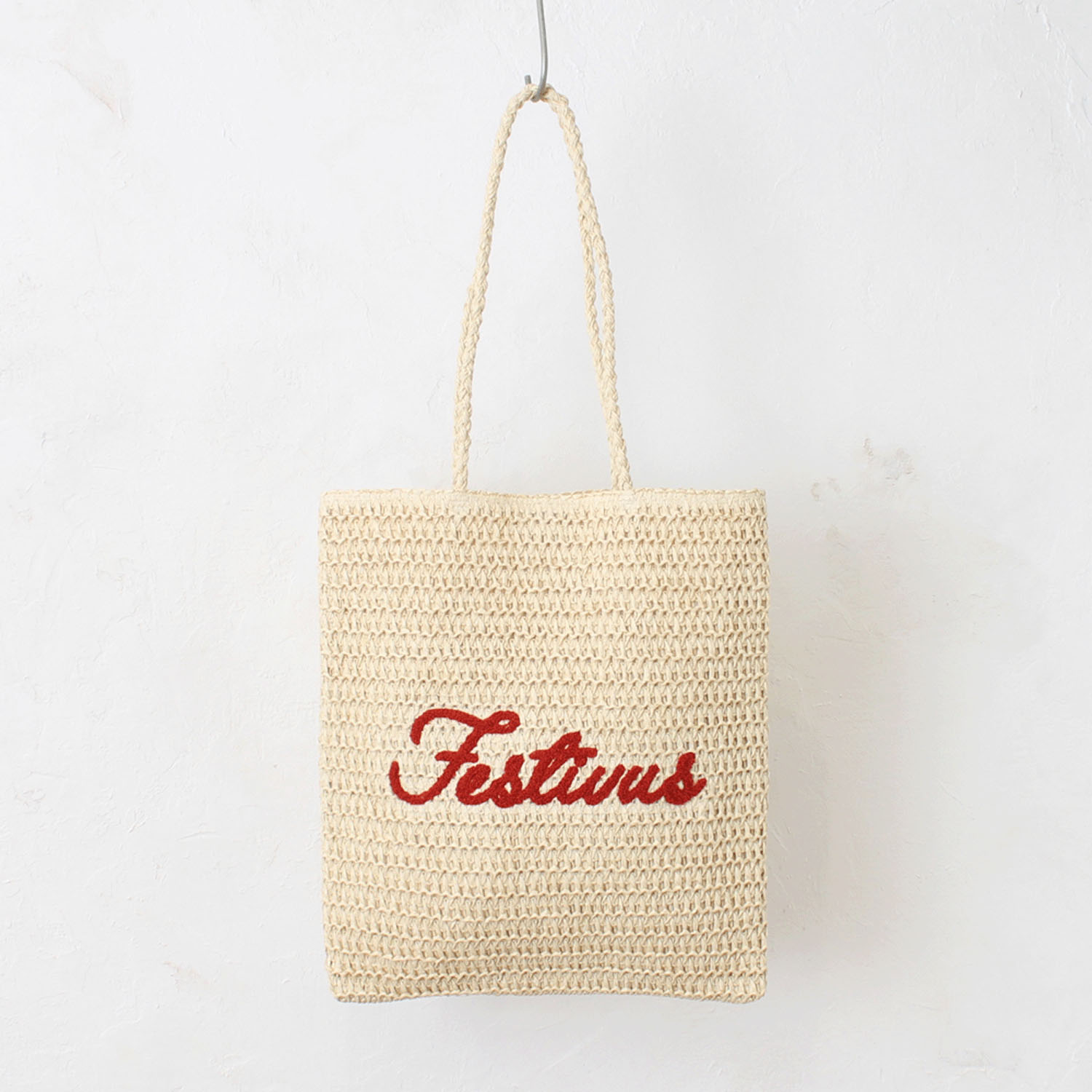 雑材サガラ刺繍フラットトートバッグ - 画像8