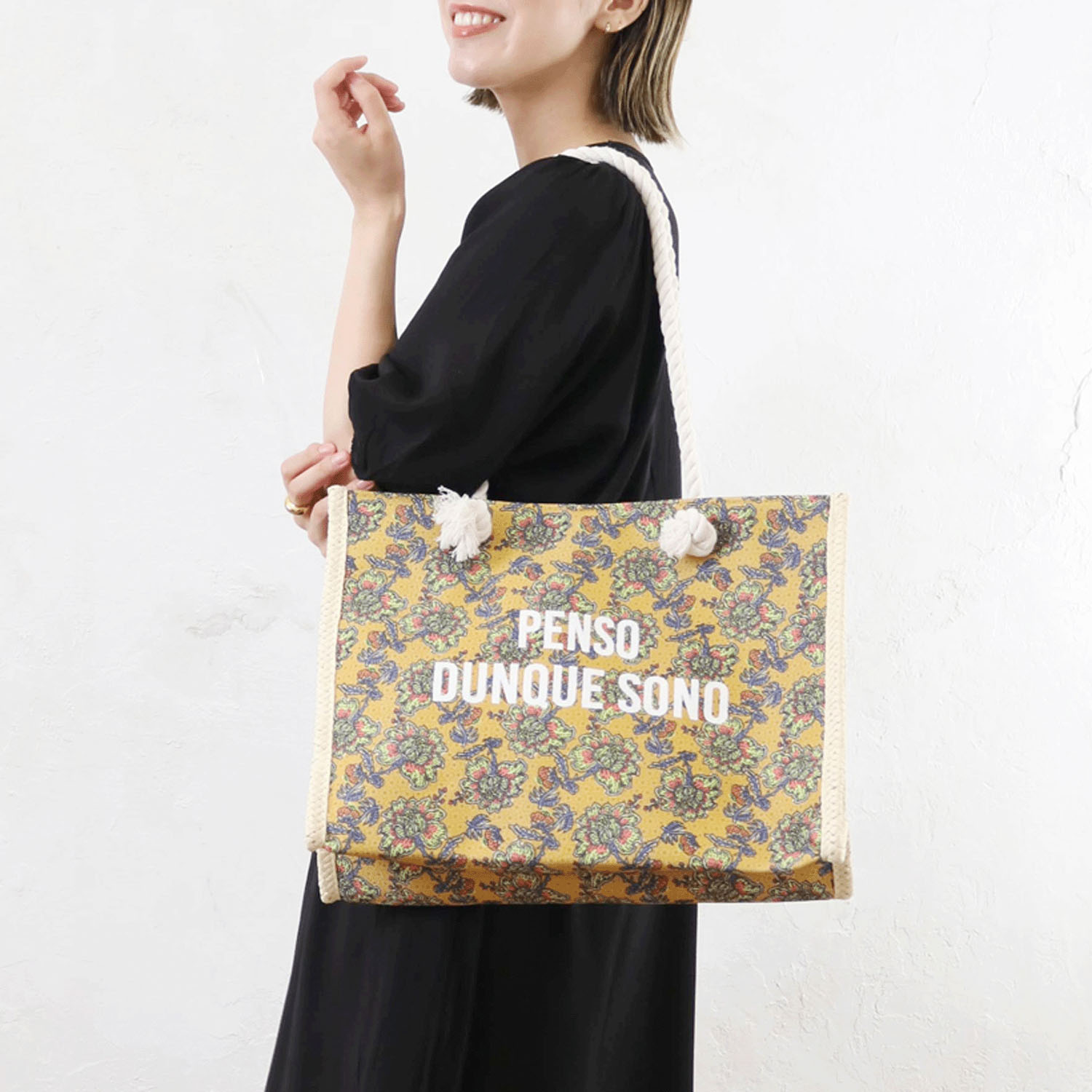 雑材ラタイデアプリントトートバッグ - 画像6