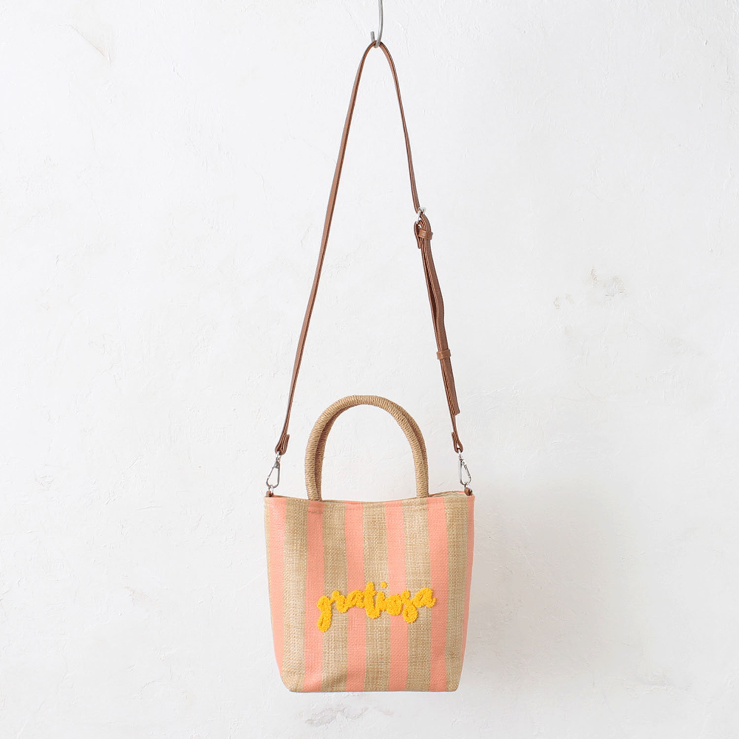 雑材サガラ刺繍ストライプ2WAYバッグ - 画像13