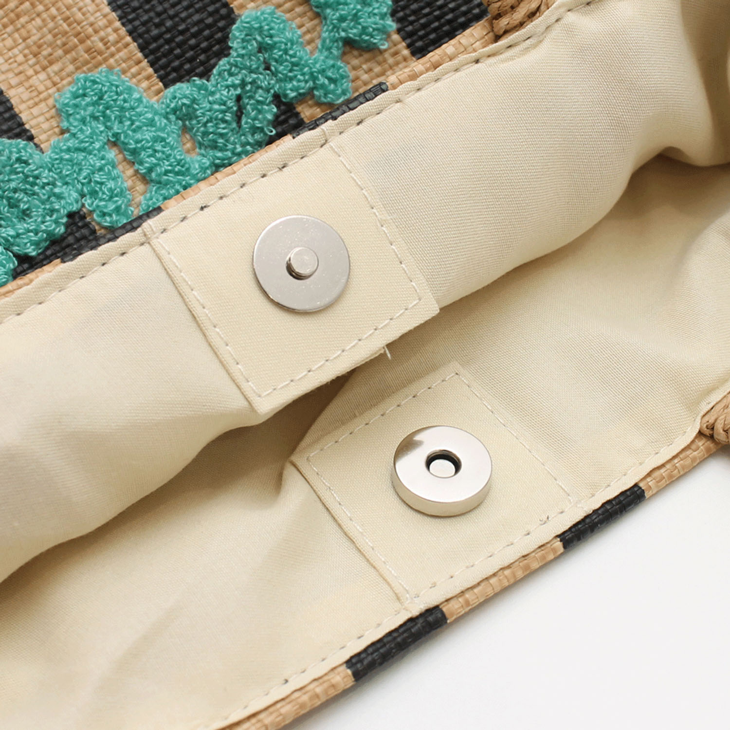 雑材サガラ刺繍ストライプ2WAYバッグ - 画像9