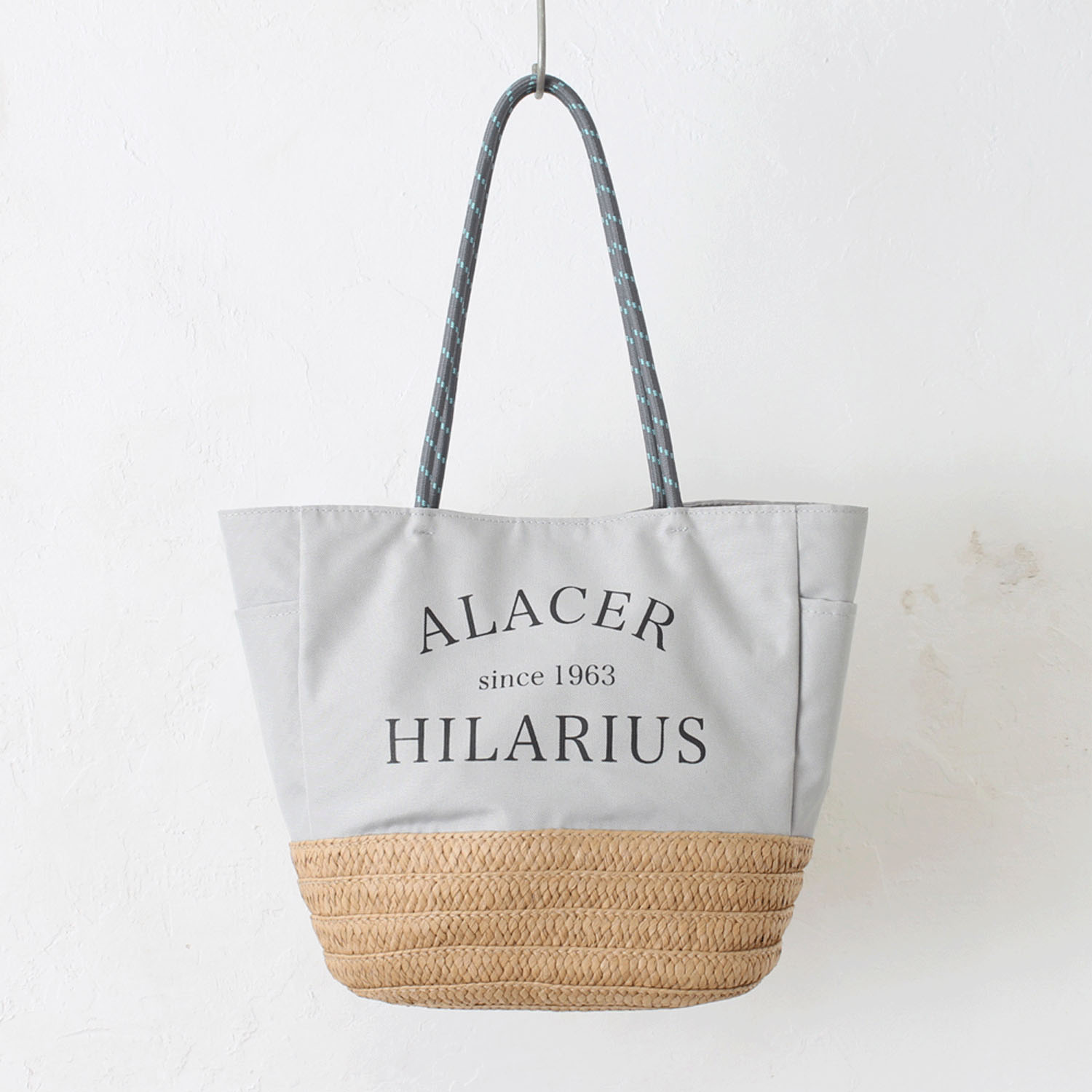 雑材パラロープハンドルロゴトートバッグ