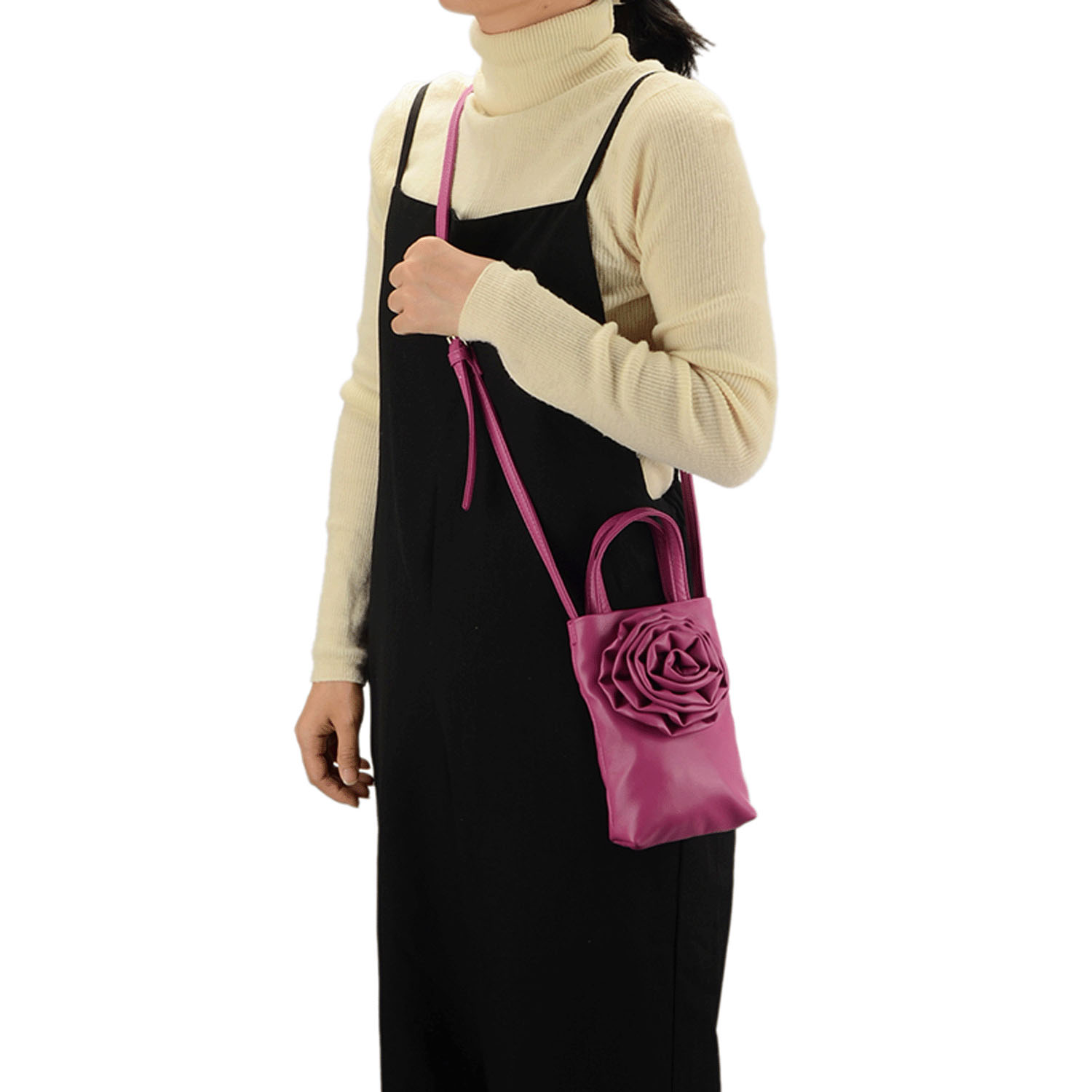 花モチーフ付ミニショルダーバッグ