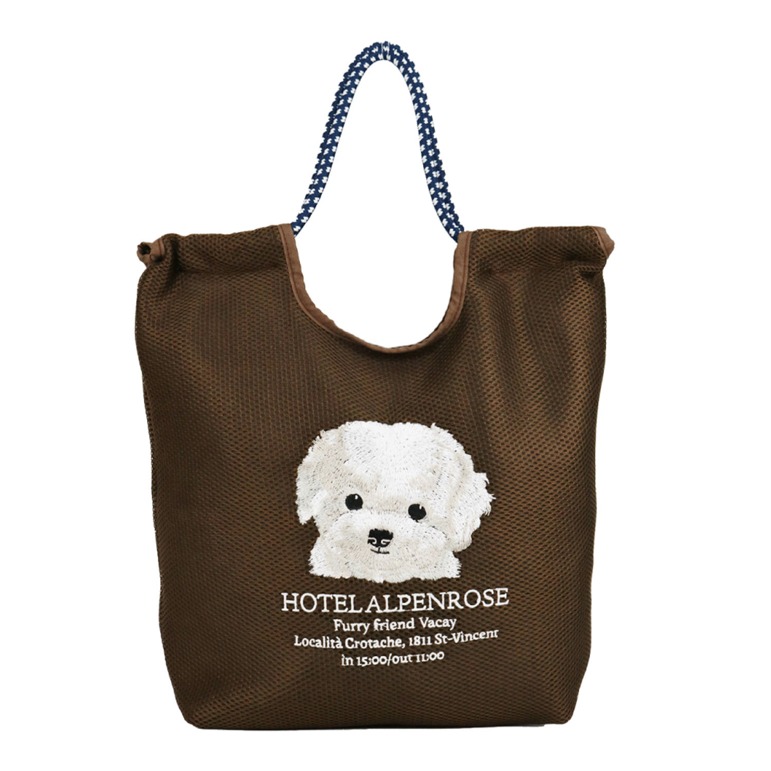 アニマル刺繍メッシュトートバッグ - 画像1