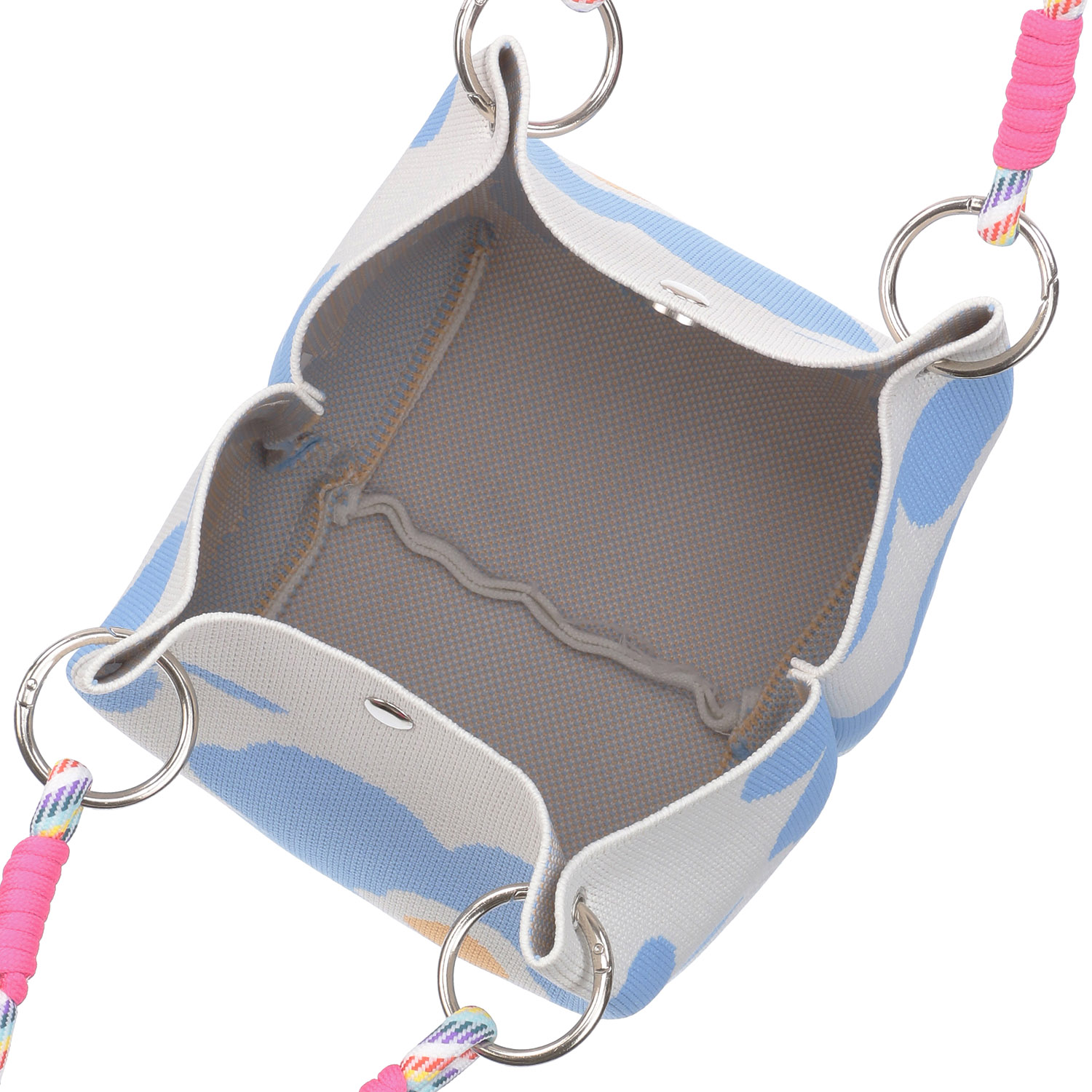 柄ものロープハンドルニットバッグ - 画像11