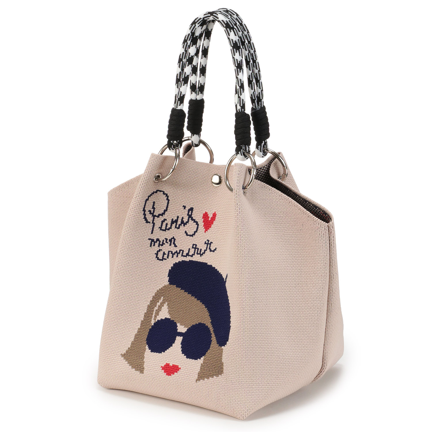 ベレー帽女の子ニットバッグ - 画像3