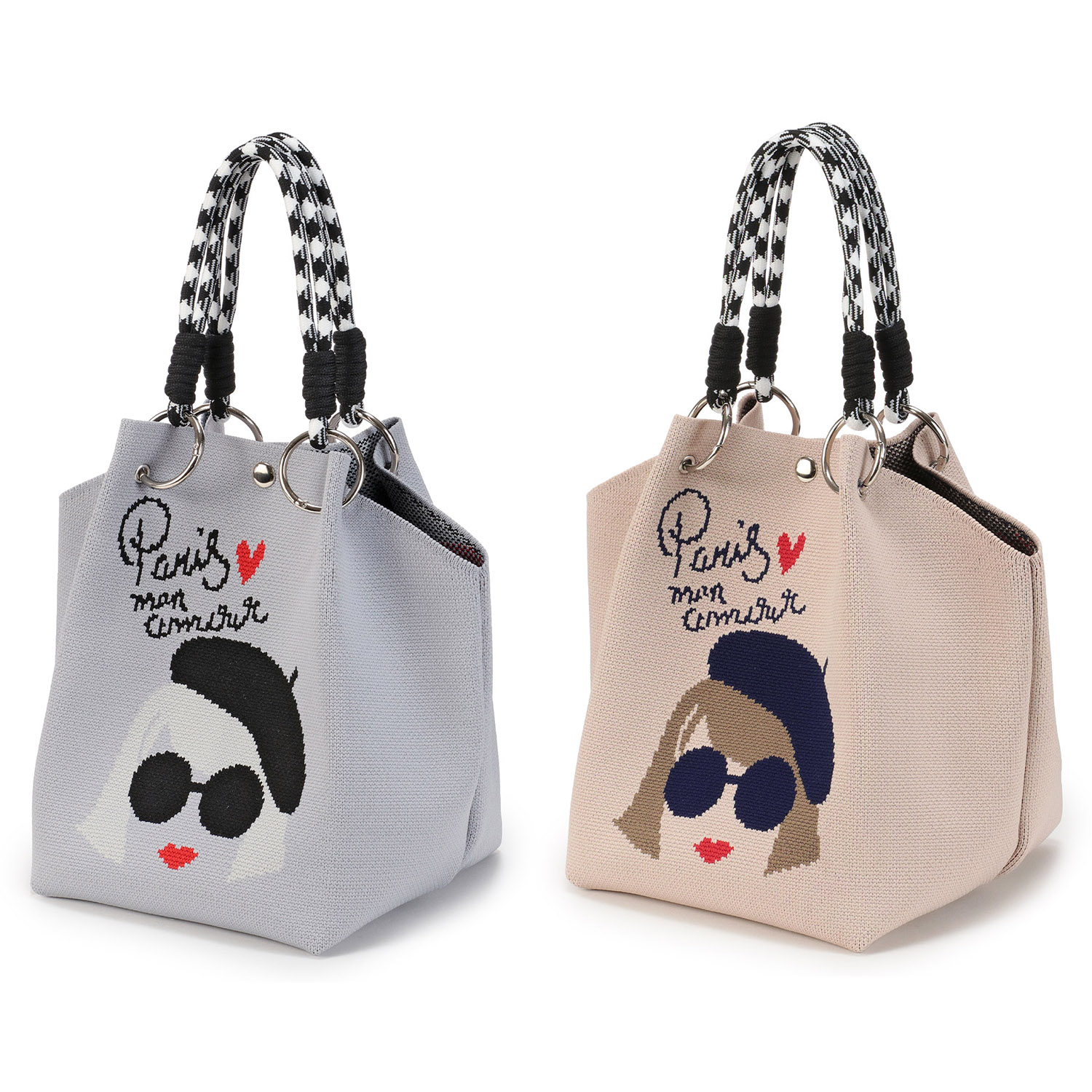 ベレー帽女の子ニットバッグ - 画像1