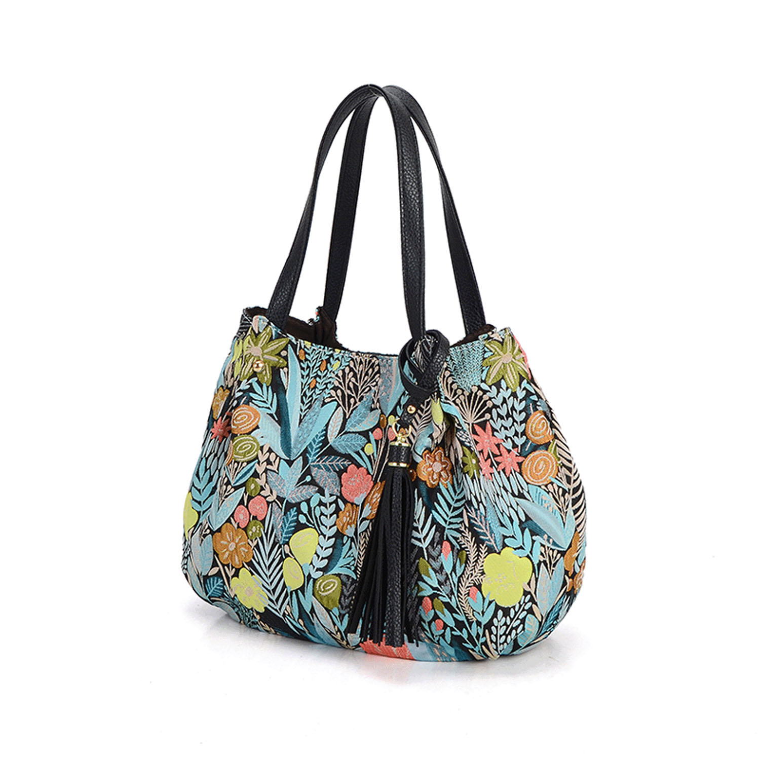 ボタニカル柄バルーントートバッグ - 画像2