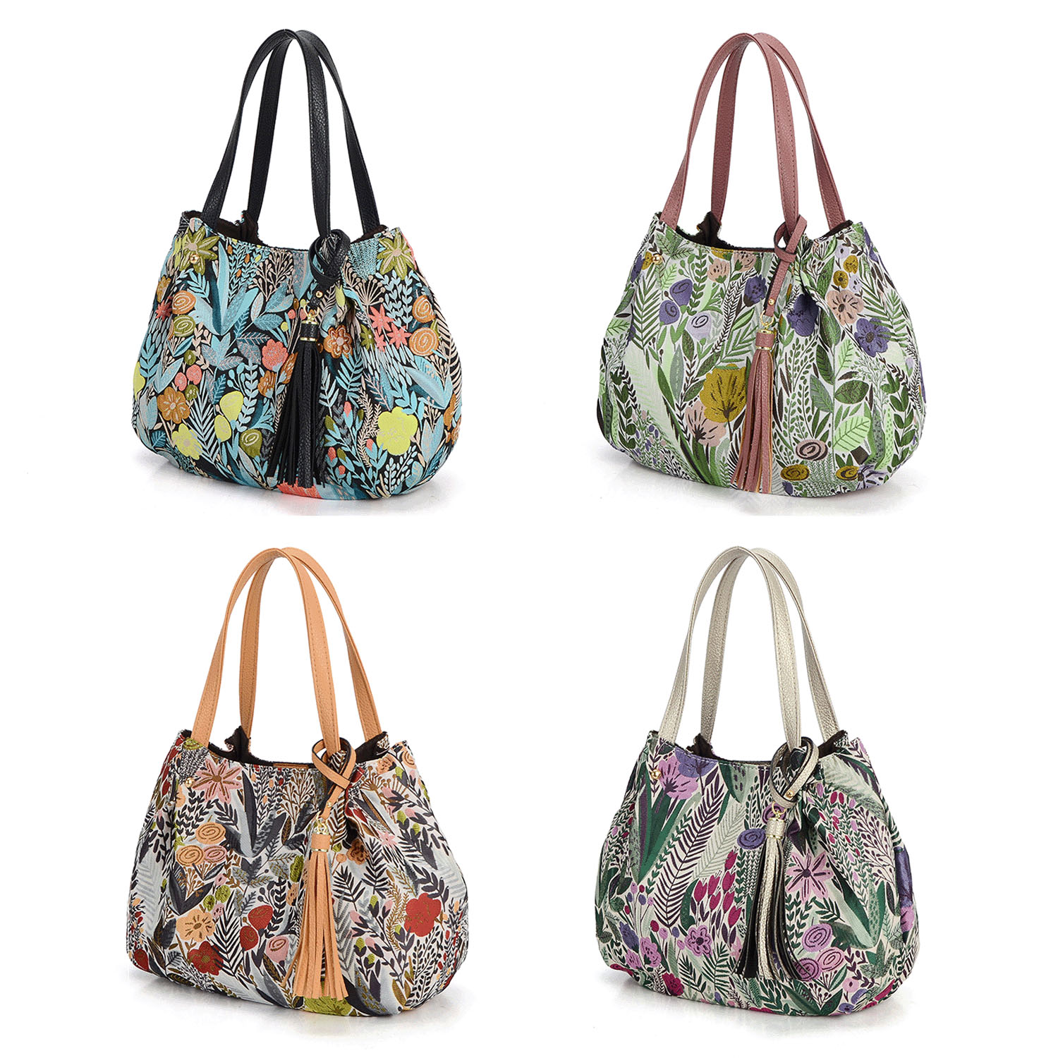 ボタニカル柄バルーントートバッグ