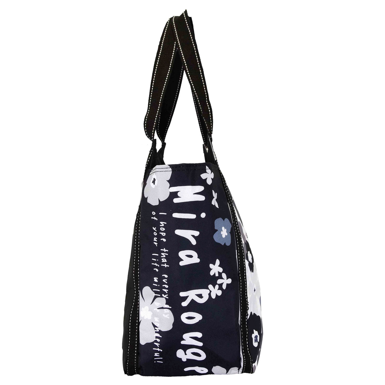 保冷北欧フラワー柄バルーントートバッグ - 画像4