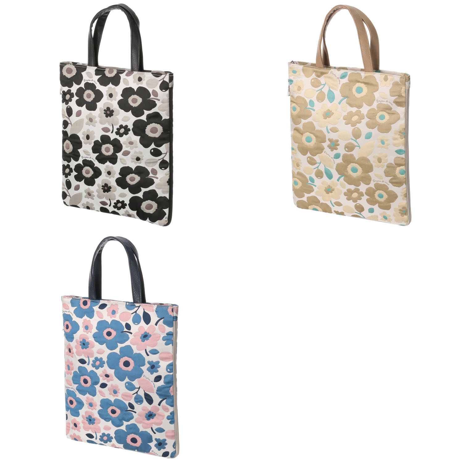 【エトワール別注柄】北欧花柄A4拡張縦型バッグ