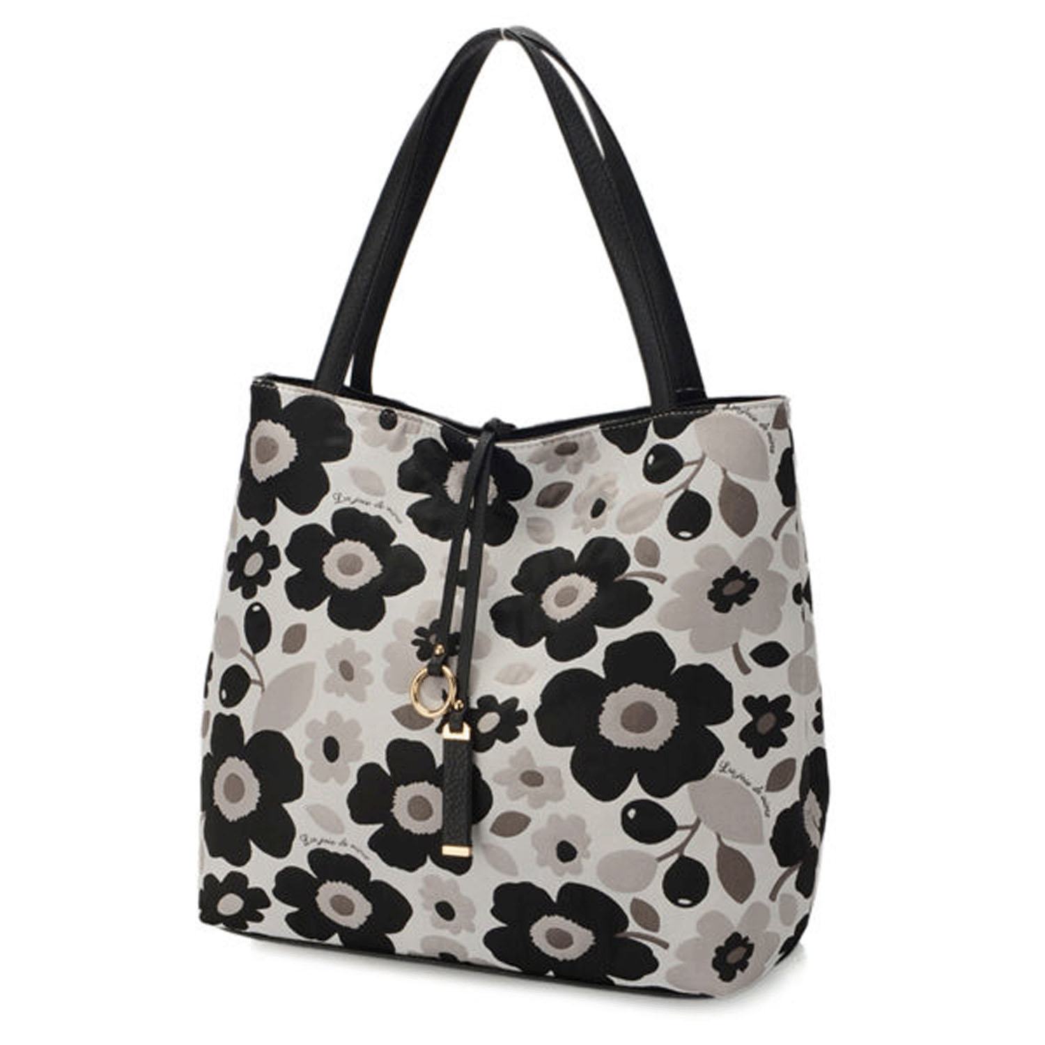 北欧花柄金具付トートバッグ - 画像3