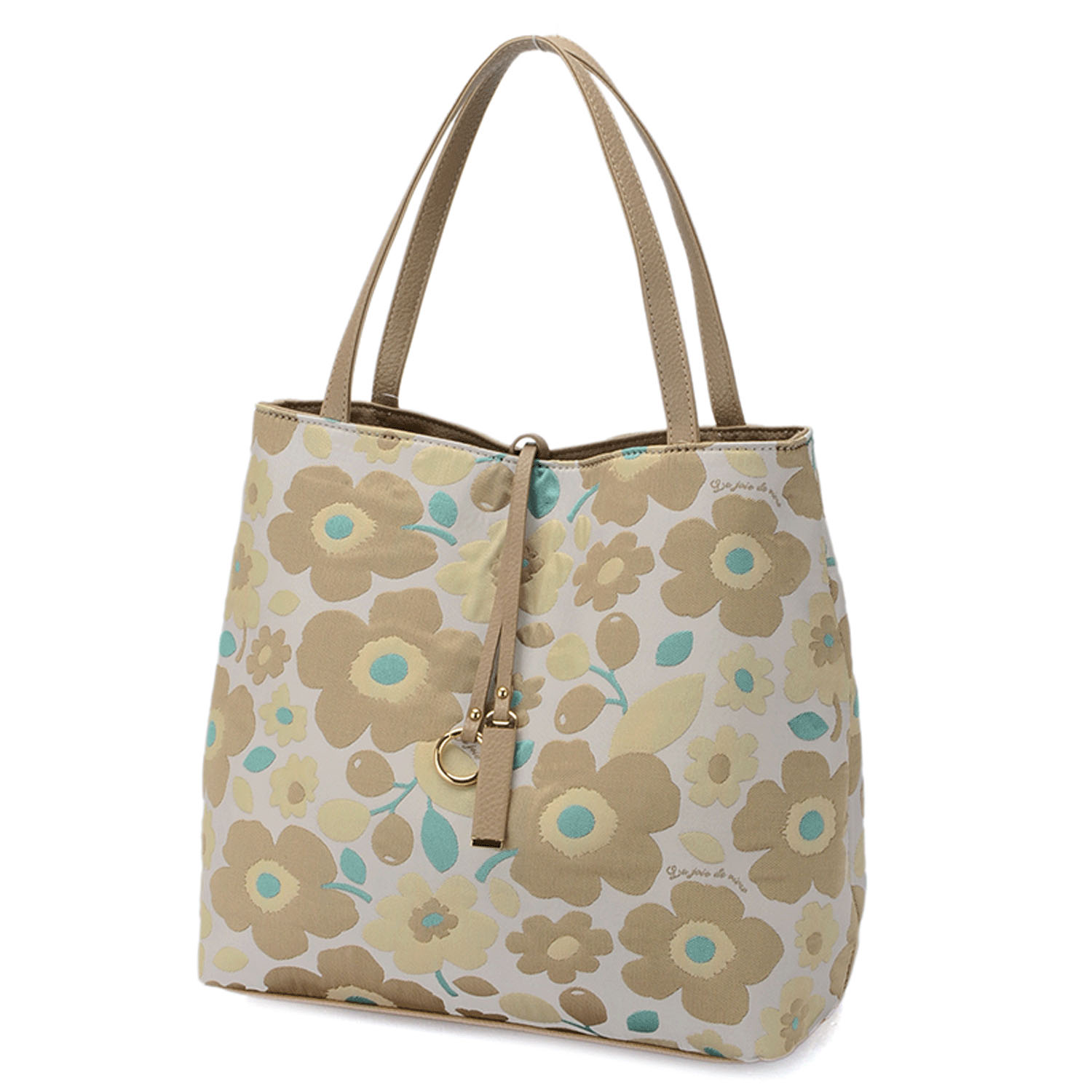 北欧花柄金具付トートバッグ - 画像4