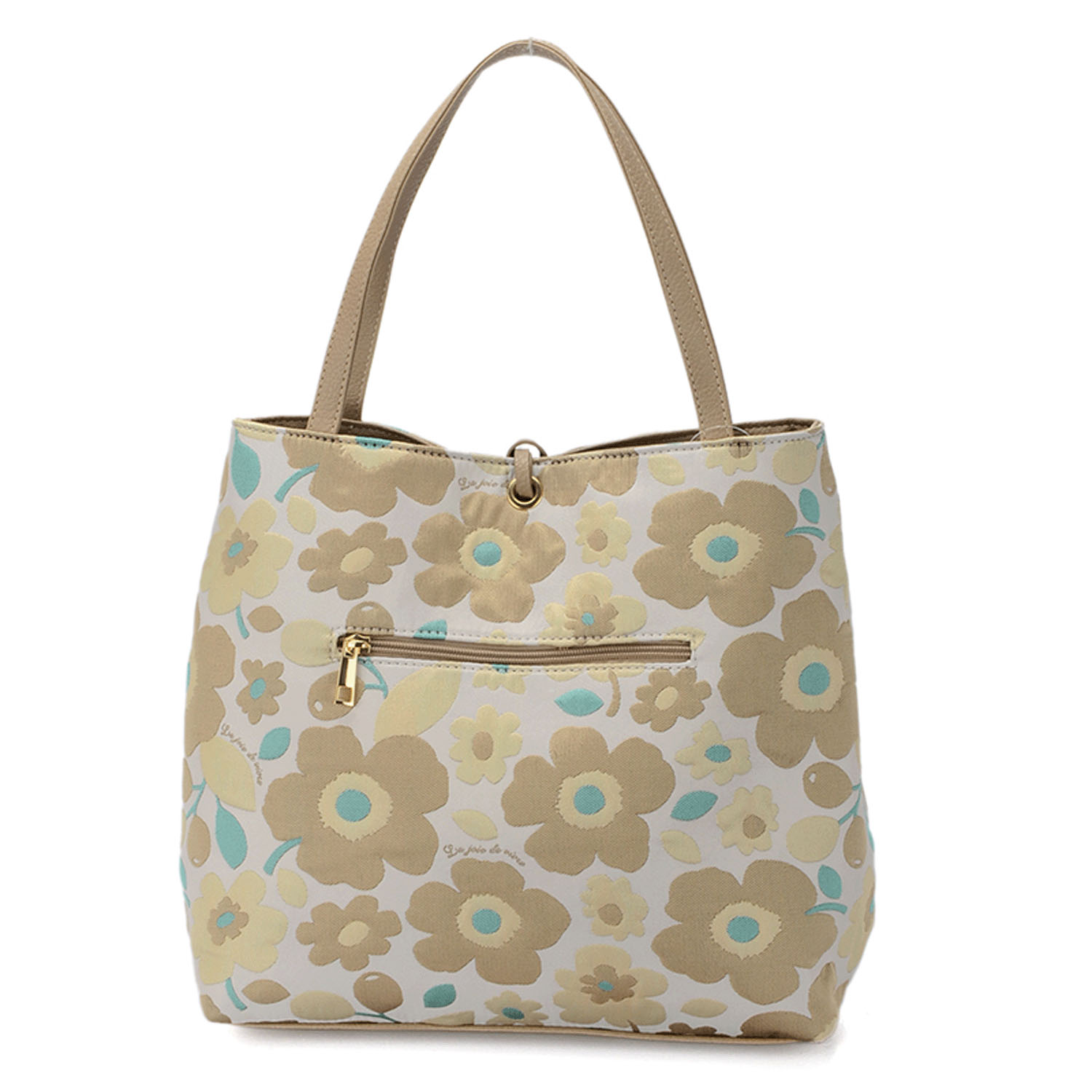 北欧花柄金具付トートバッグ - 画像5