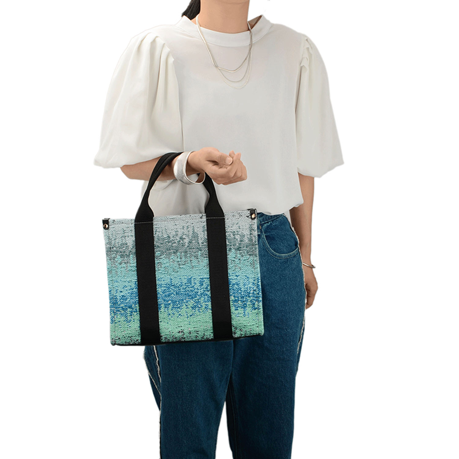 グラデーション柄スクエアバッグ