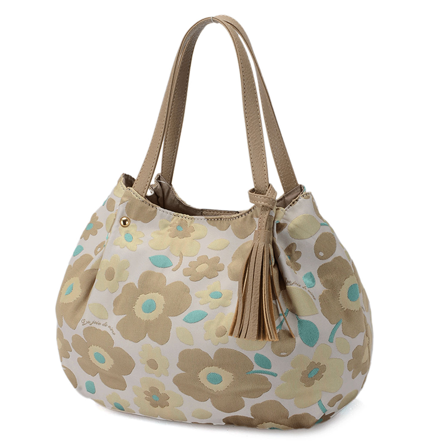 北欧花柄バルーン型バッグ - 画像4