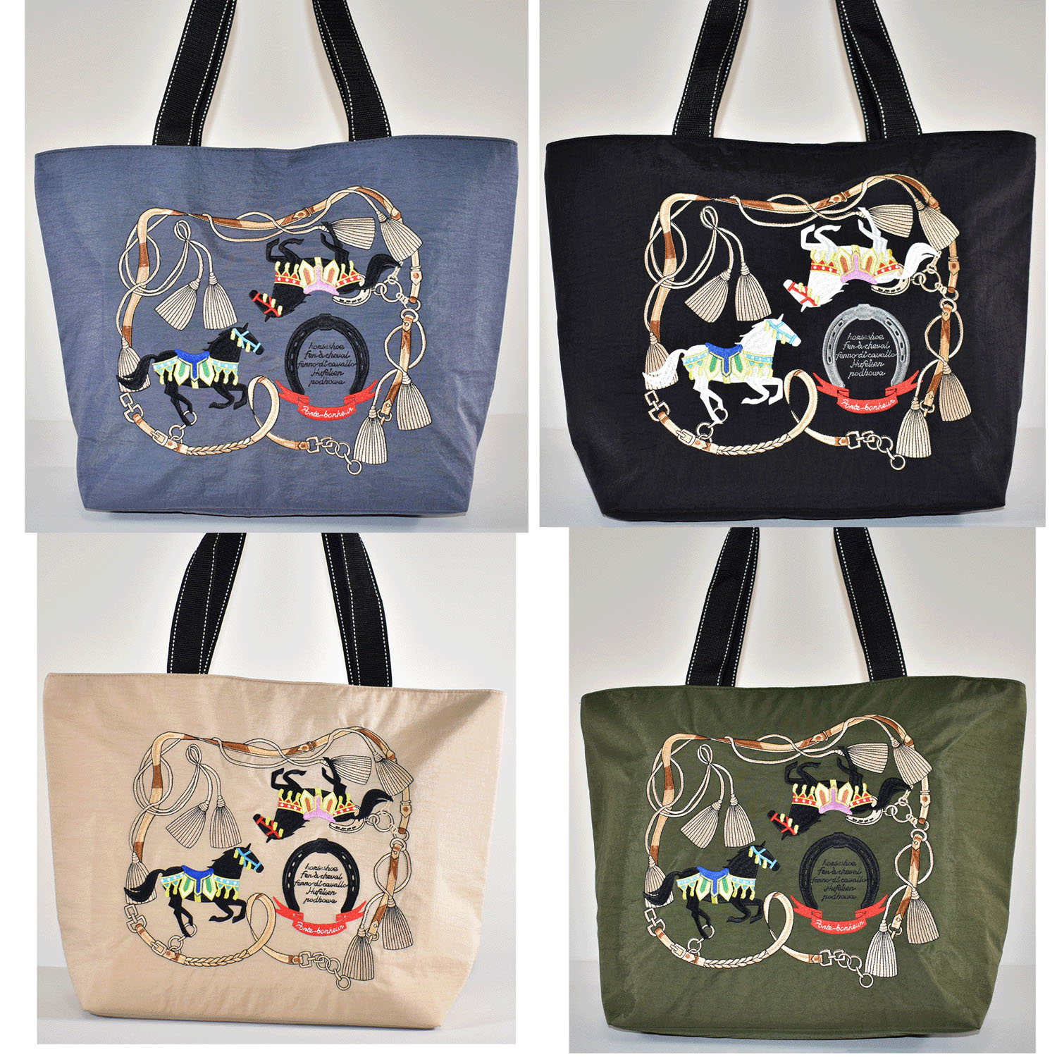 馬刺繍保冷トートバッグ大