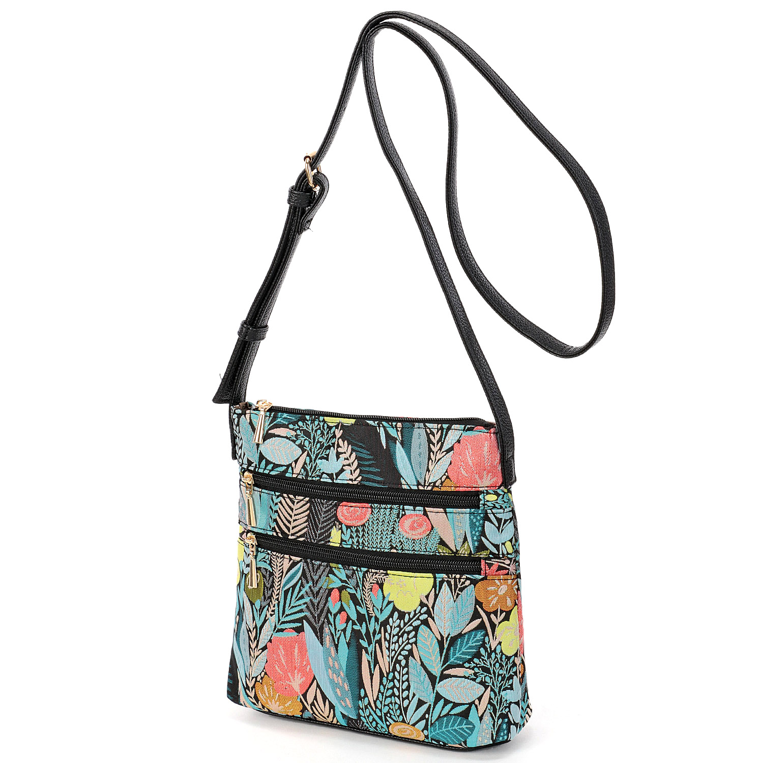 ボタニカルジャガード縦型ショルダーバッグ - 画像2