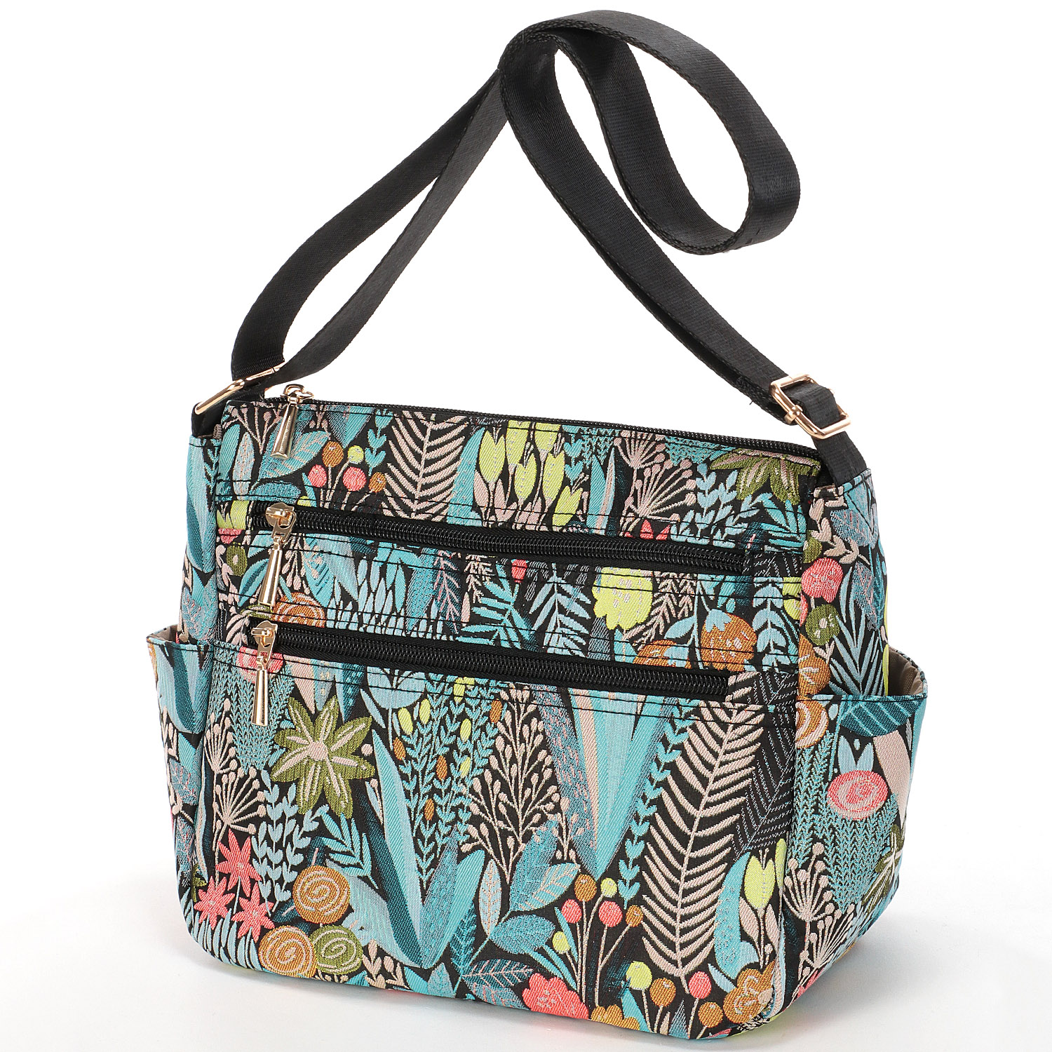 ボタニカルジャガード横型ショルダーバッグ - 画像2