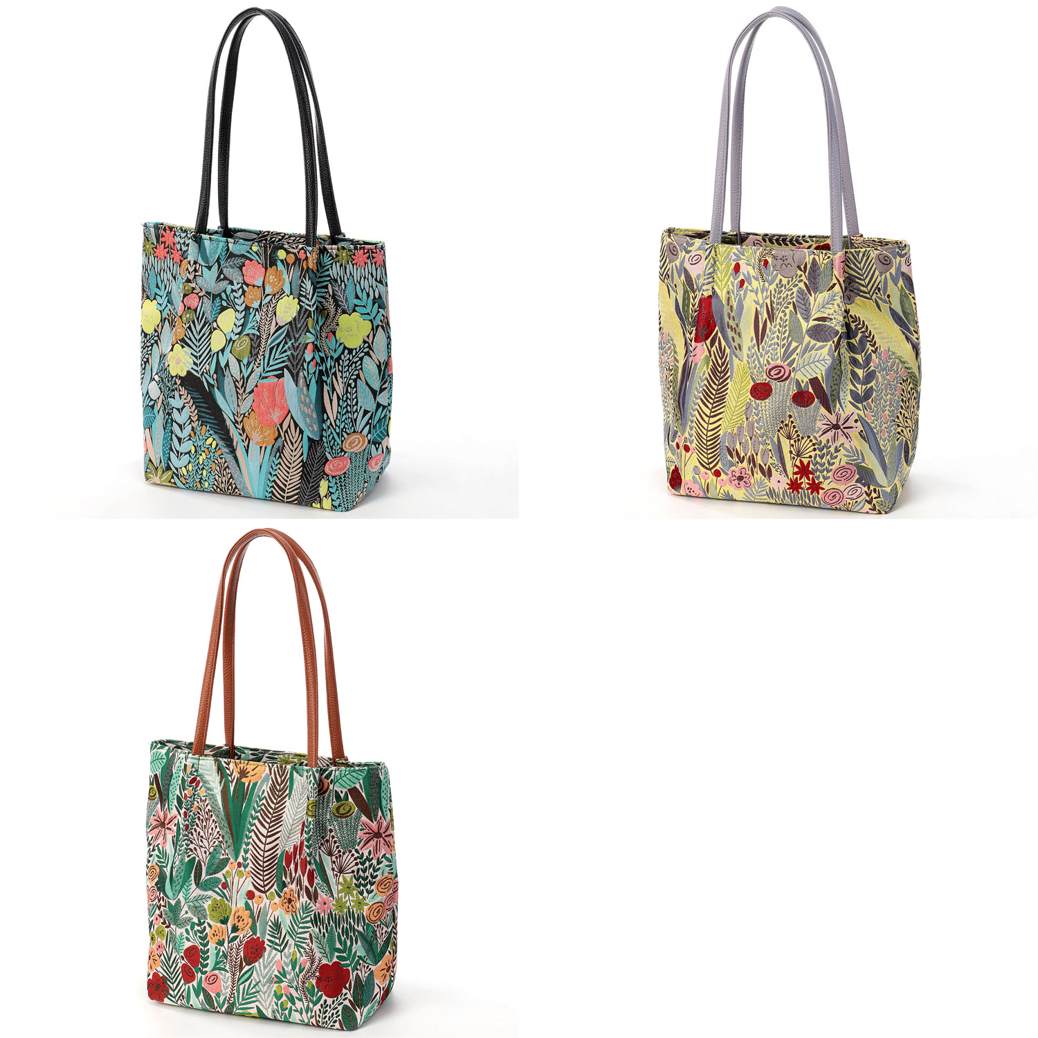 ボタニカルジャガードトートバッグ - 画像1