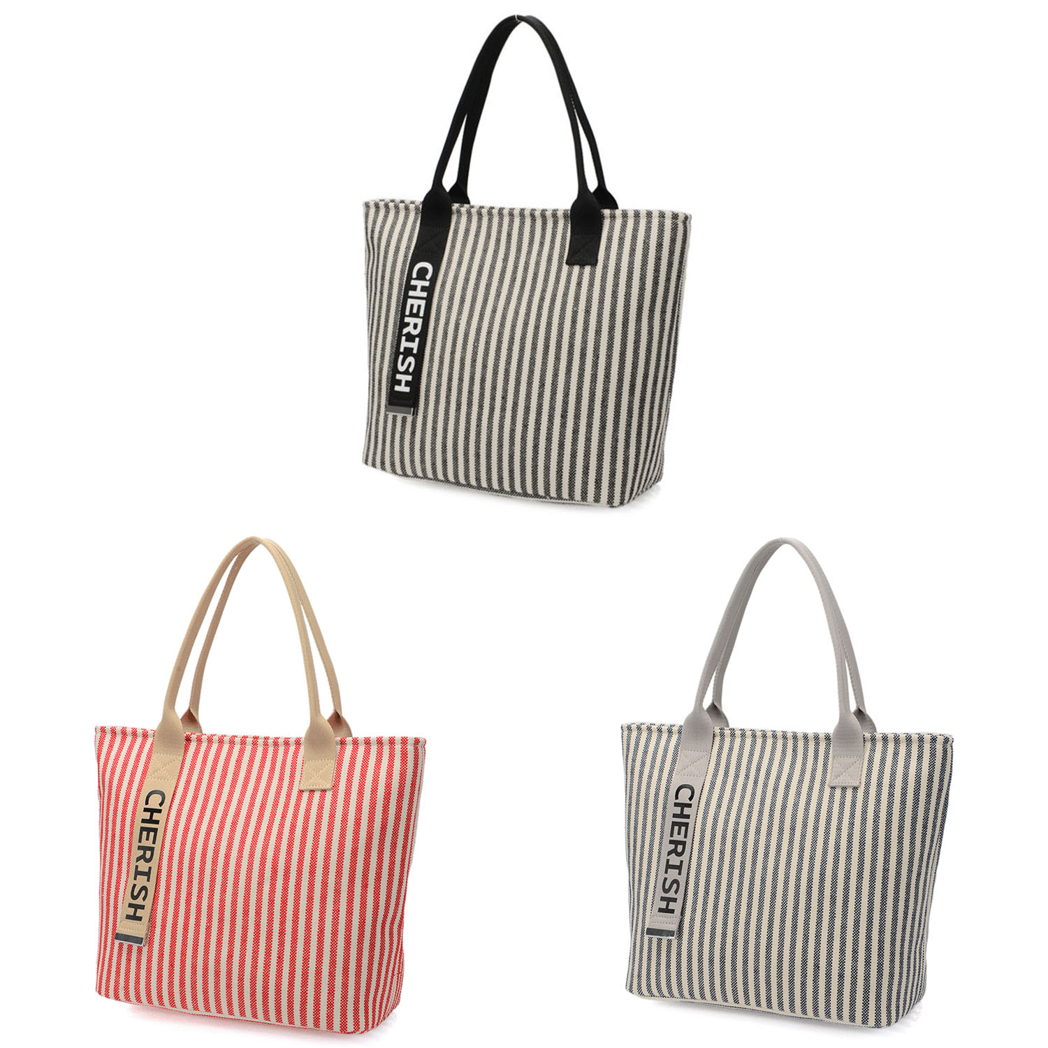 ストライプ柄トートバッグ - 画像1