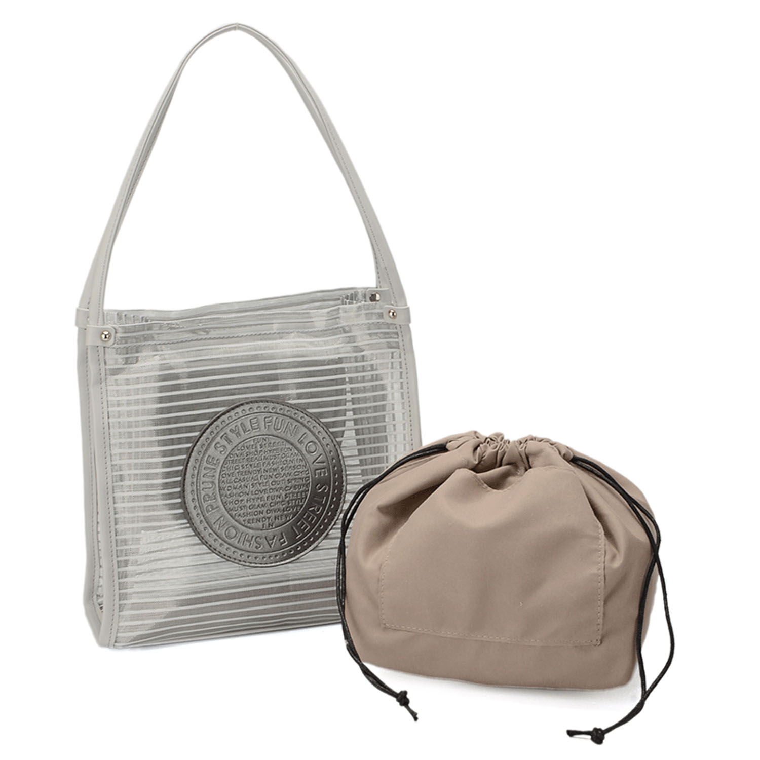 ボーダーチュール刻印柄トートバッグ - 画像3