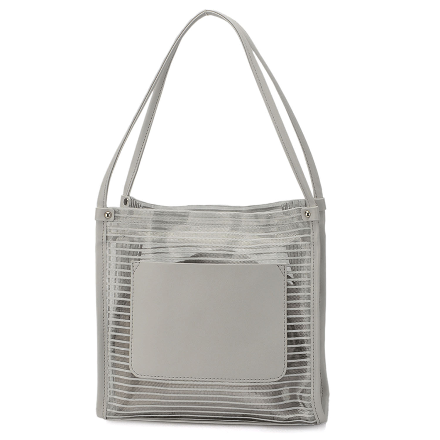 ボーダーチュール刻印柄トートバッグ - 画像4