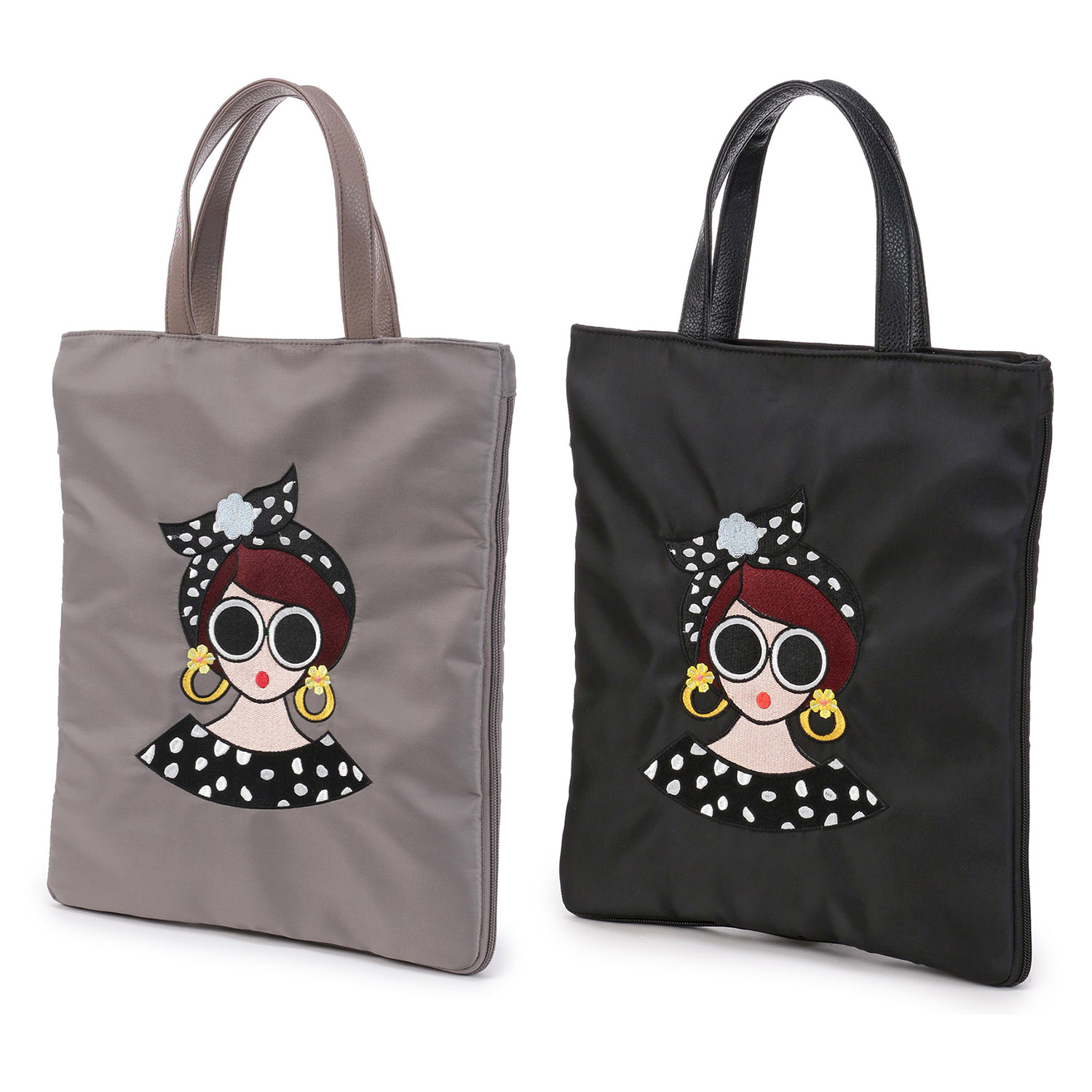 【エトワールオリジナル】女の子刺繍A4拡張バッグ - 画像1