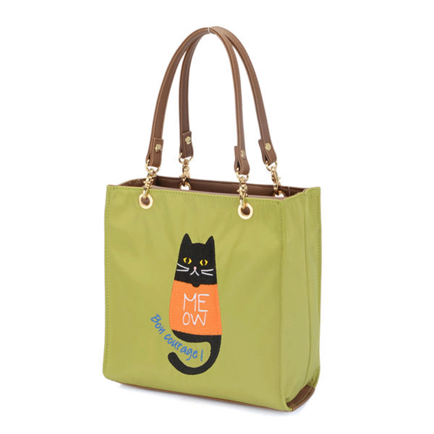 キャット＆レディ刺繍スクエア型バッグ - 画像5