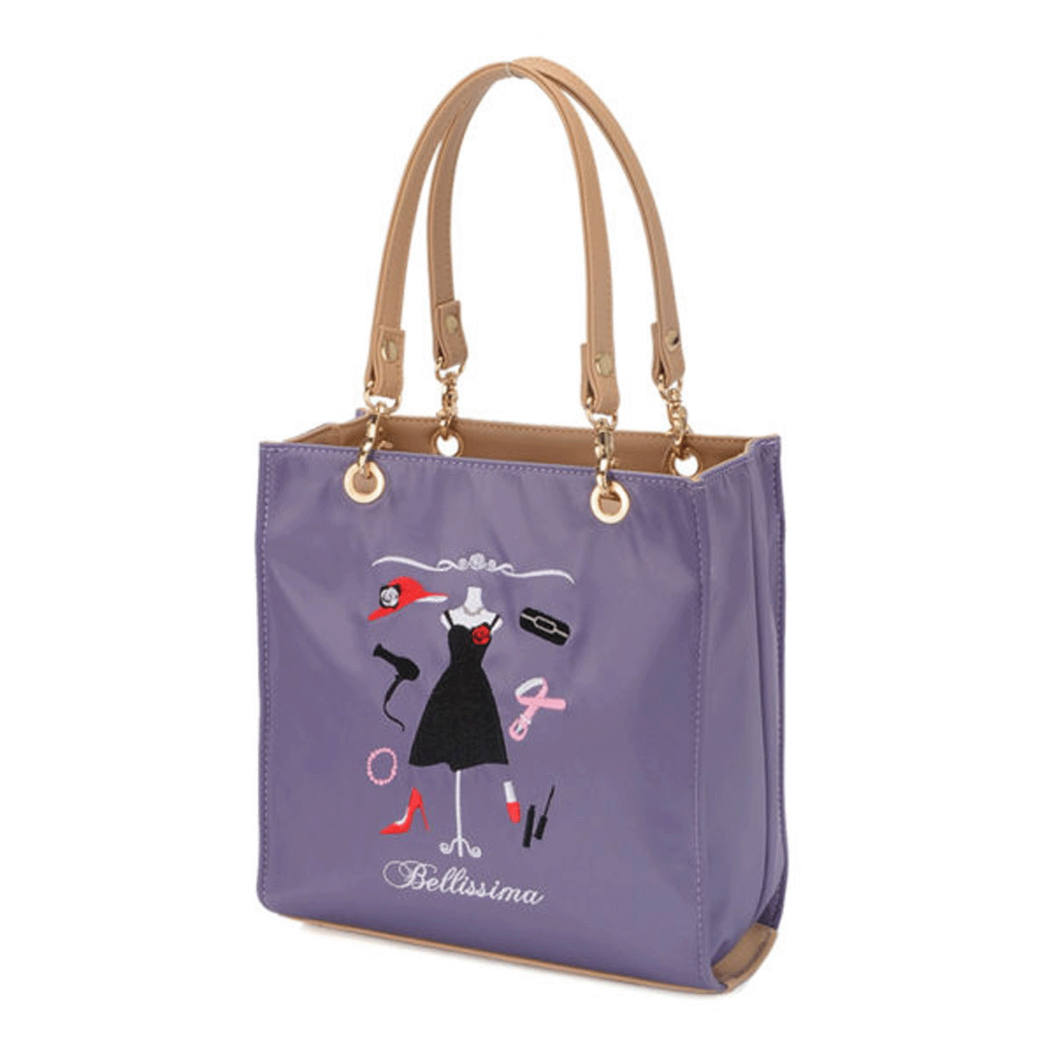 キャット＆レディ刺繍スクエア型バッグ - 画像10