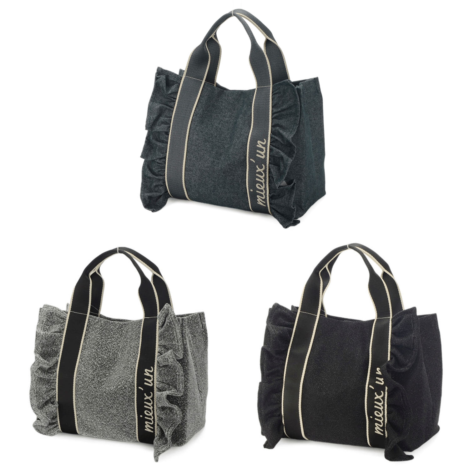 フリル付きスクエア型バッグ - 画像1