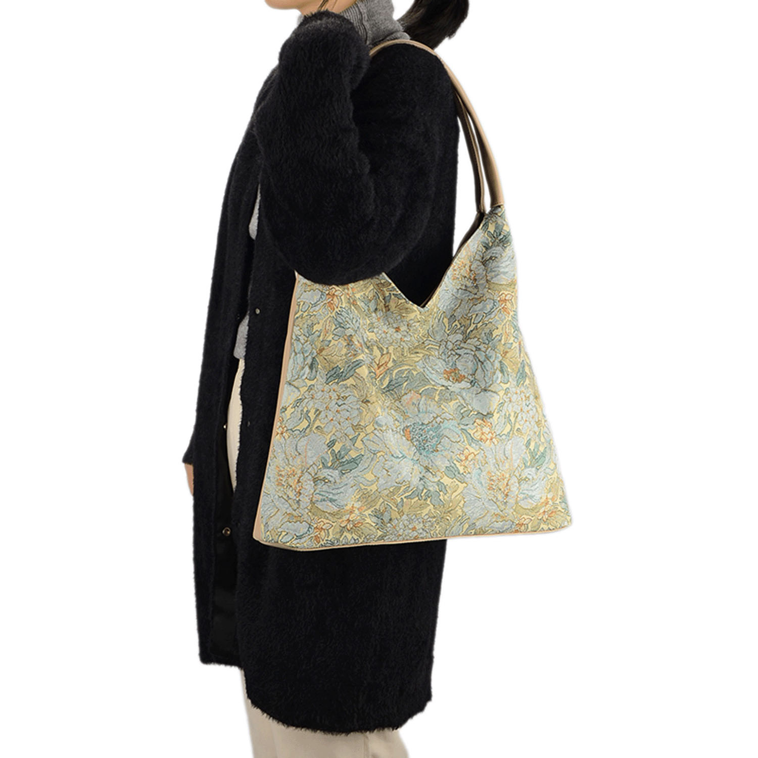 花柄ゴブラントートバッグ - 画像1