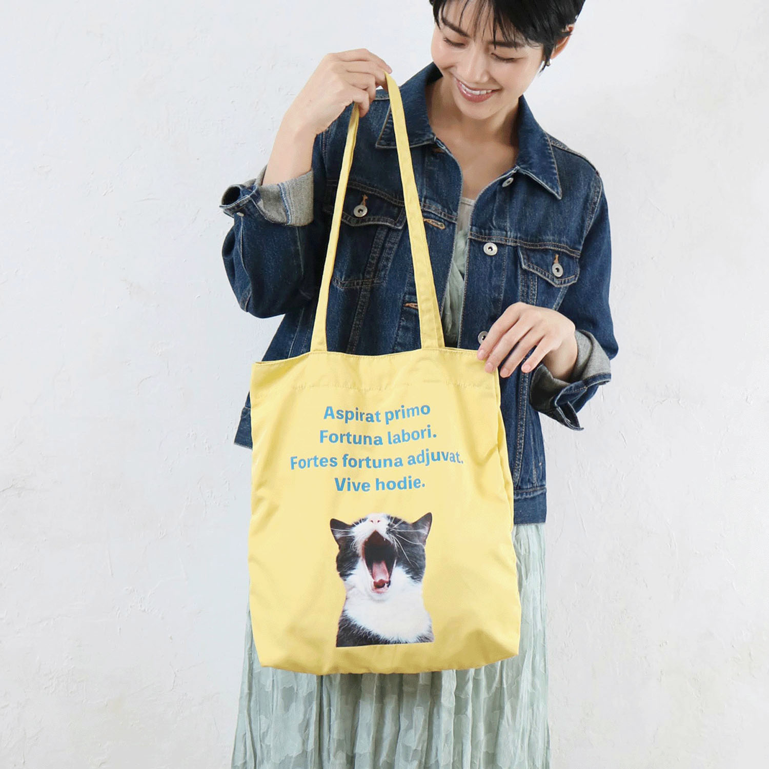 【イエローは在庫限りで終了】アニマルメッセージトートバッグ