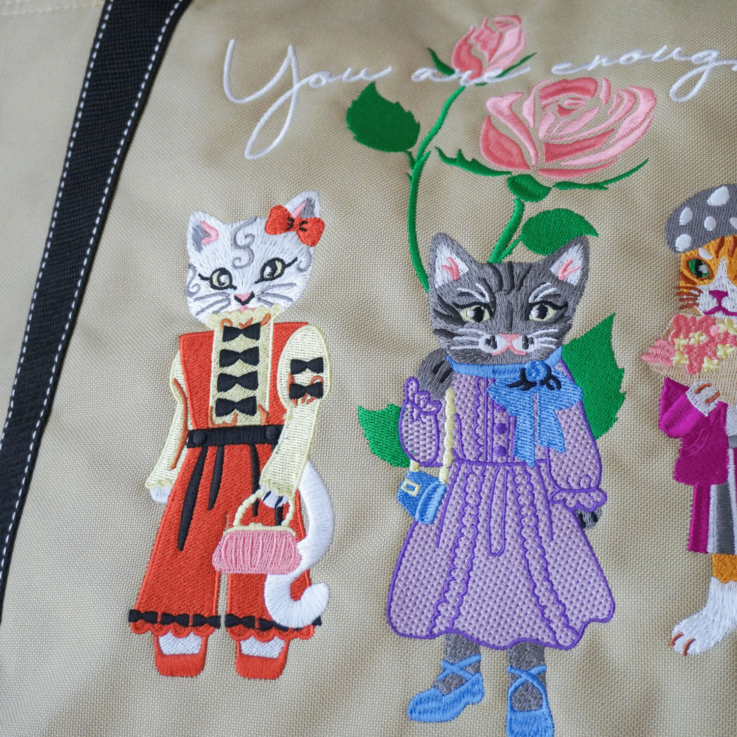 【エトワールオリジナル】ネコ刺繍保冷保温バルーントートバッグ - 画像3