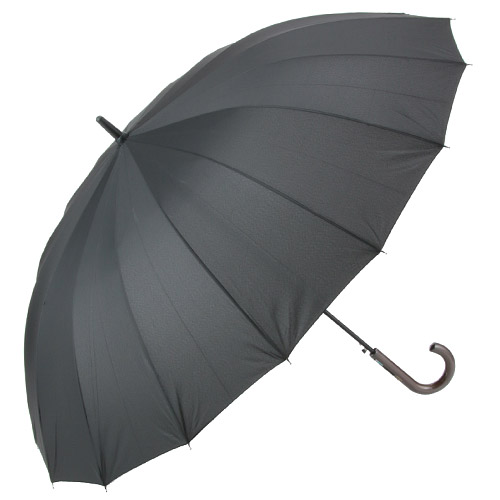 70cm大判16本骨ジャンプ無地強力撥水傘 - 画像1