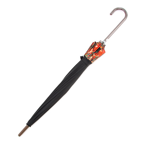 16本骨 歌舞伎風絵柄切継 ジャンプ長傘 - 画像2