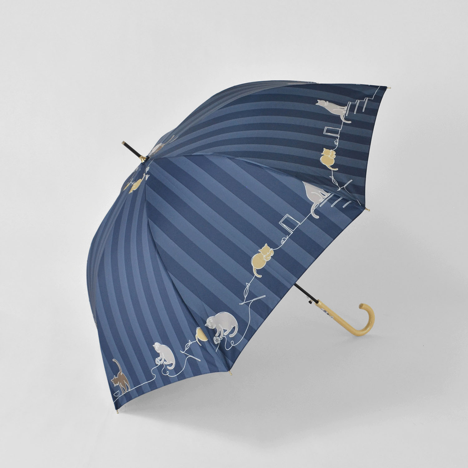 【耐風仕様】 ラインキャット＆ストライプジャンプ長傘 - 画像5