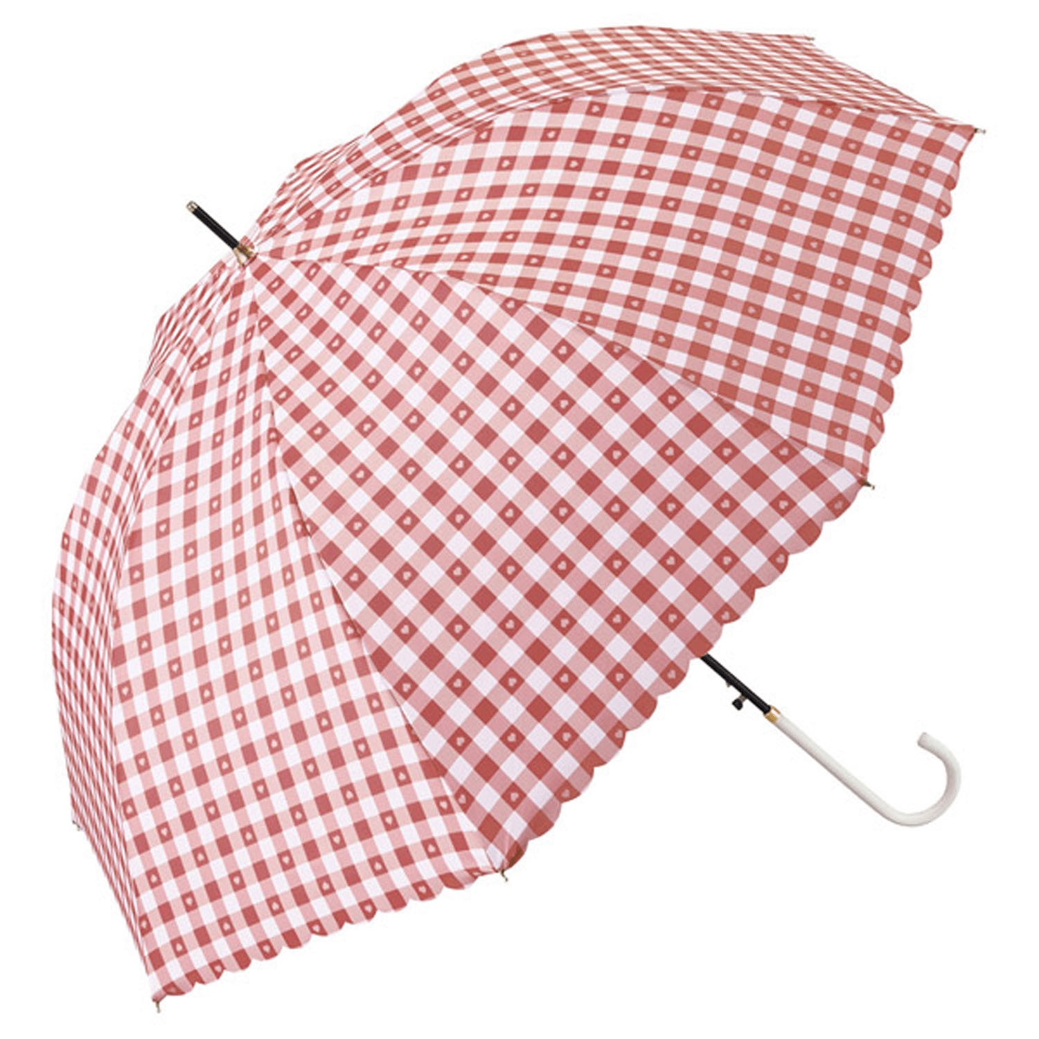 Wpc． ギンガムハート長傘 - 画像4